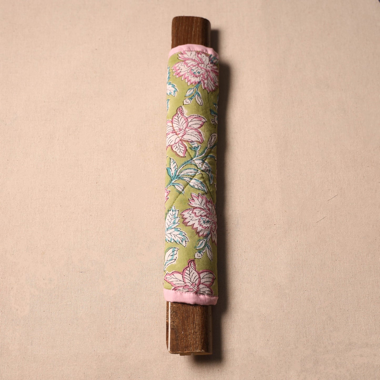 Buy Handmade Cotton Green Fridge Handle Cover 06