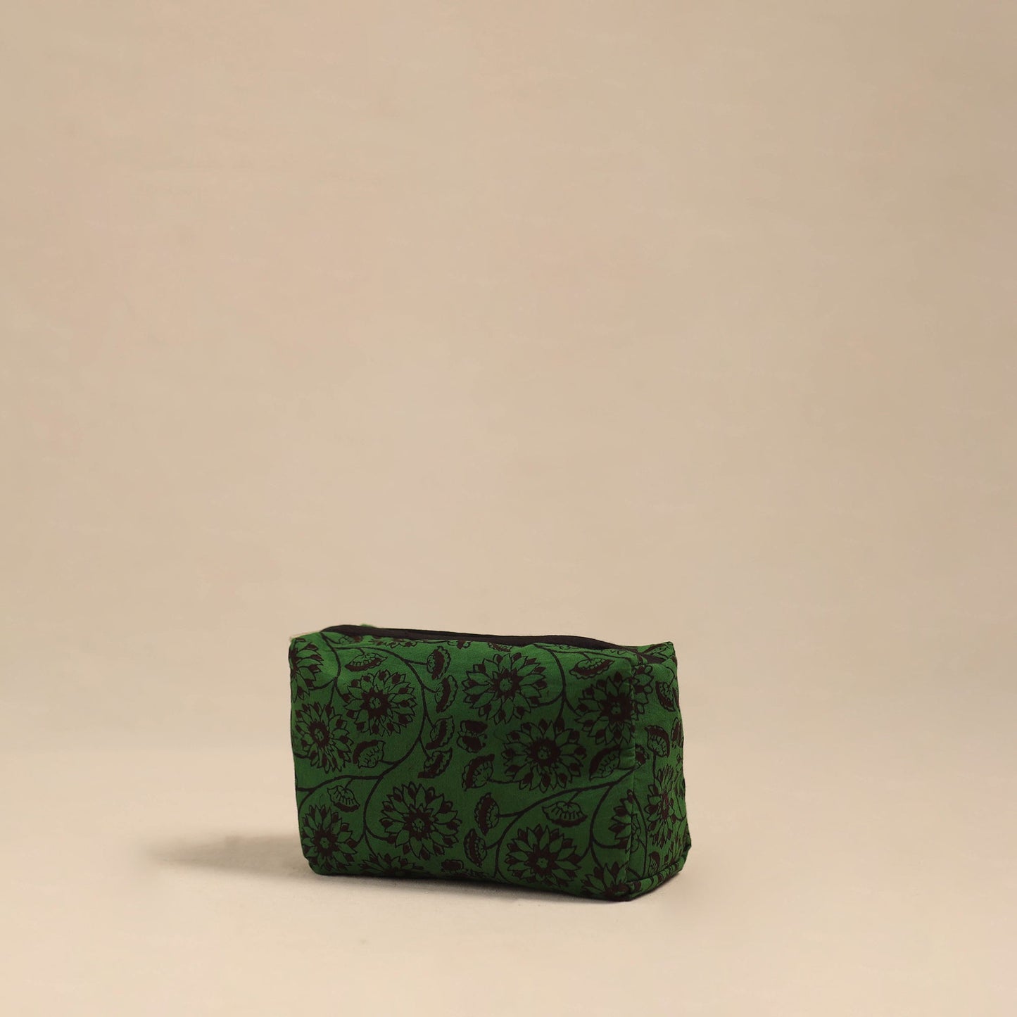 Green Handmade Cotton Toiletry Pouch