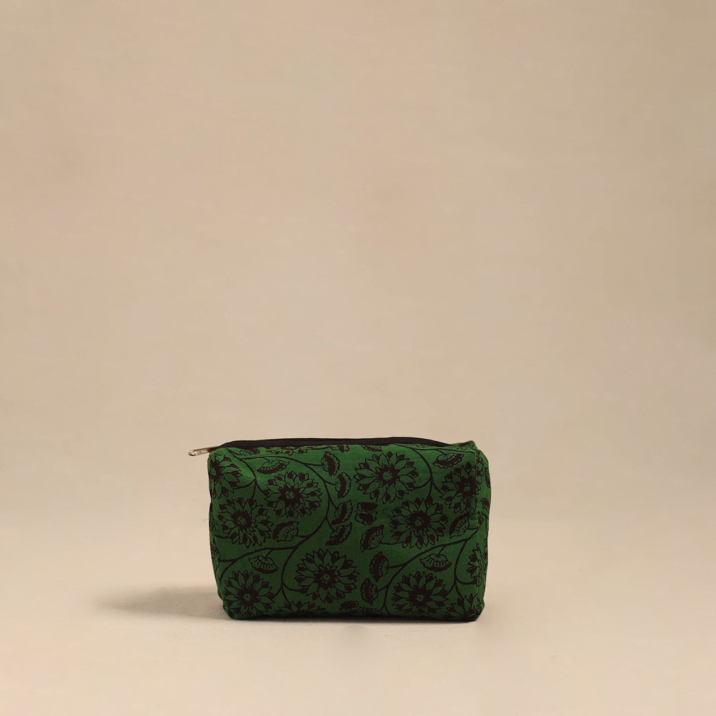 Green Handmade Cotton Toiletry Pouch