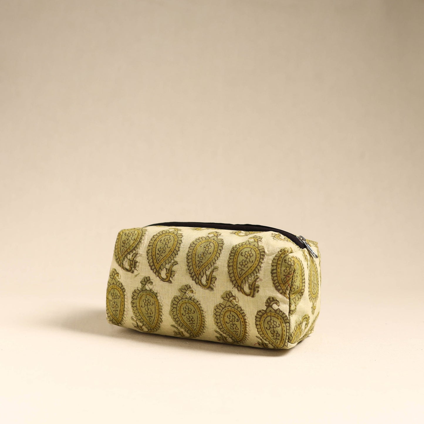 Green Handmade Cotton Toiletry Pouch