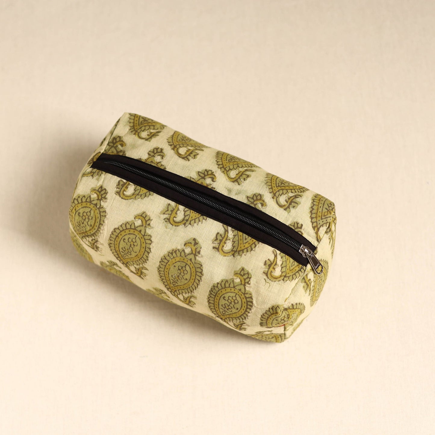 Green Handmade Cotton Toiletry Pouch