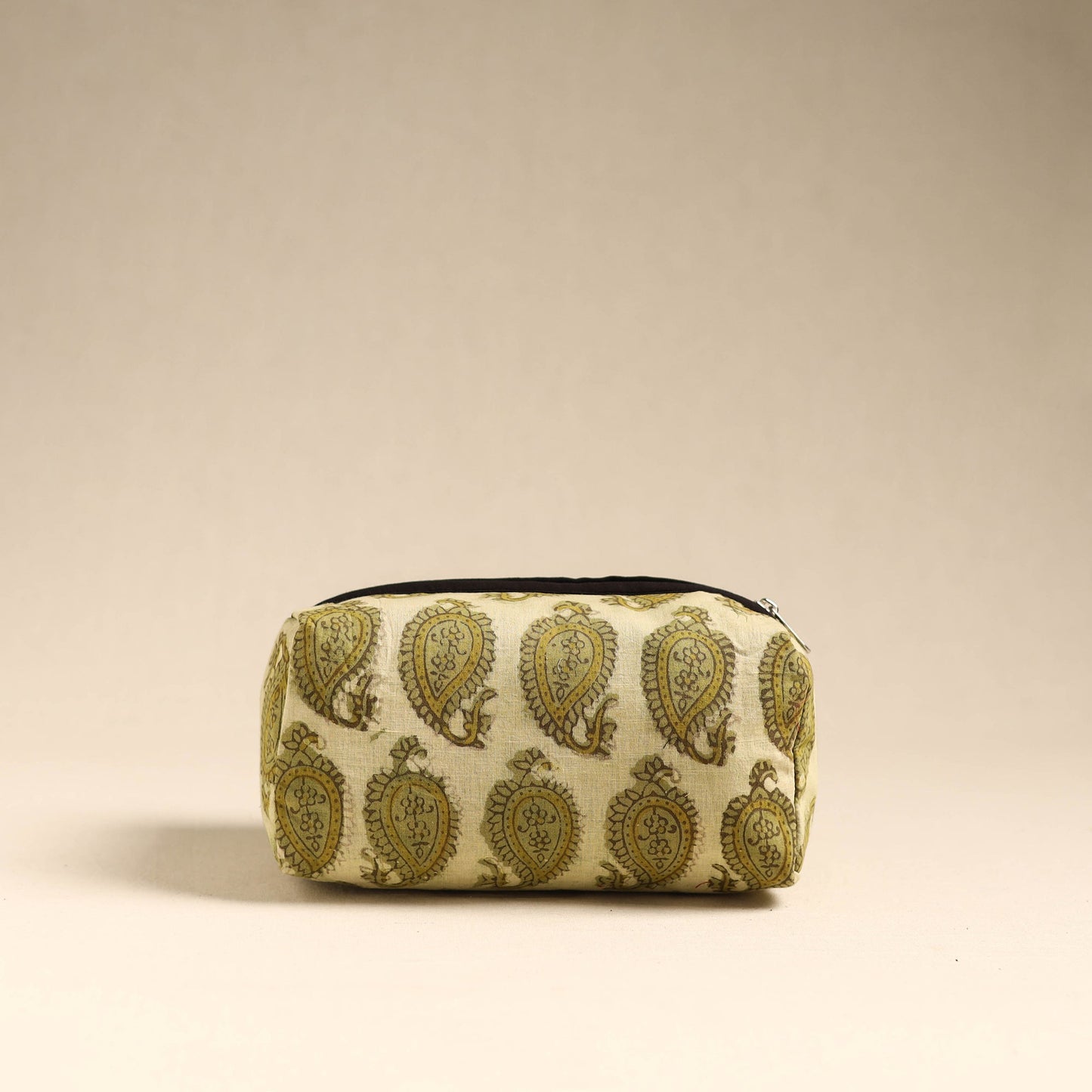 Green Handmade Cotton Toiletry Pouch