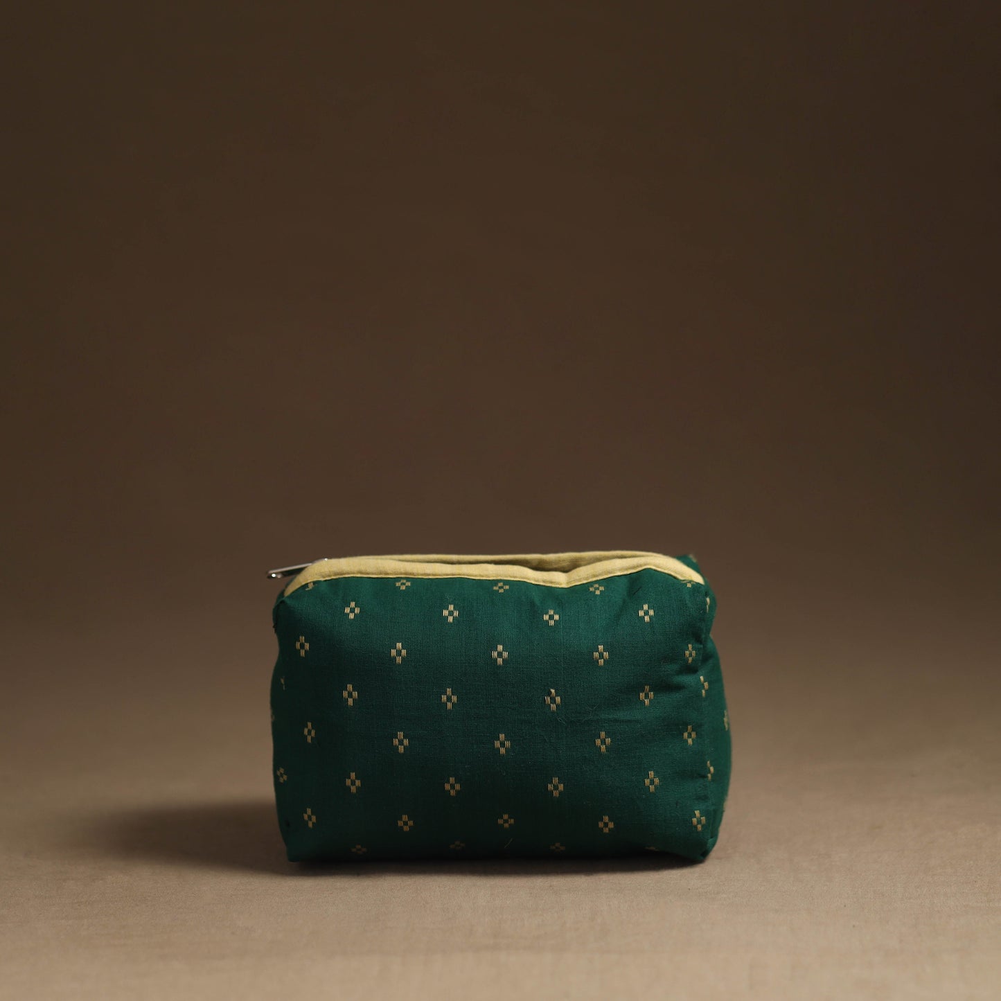Green Handmade Cotton Toiletry Pouch