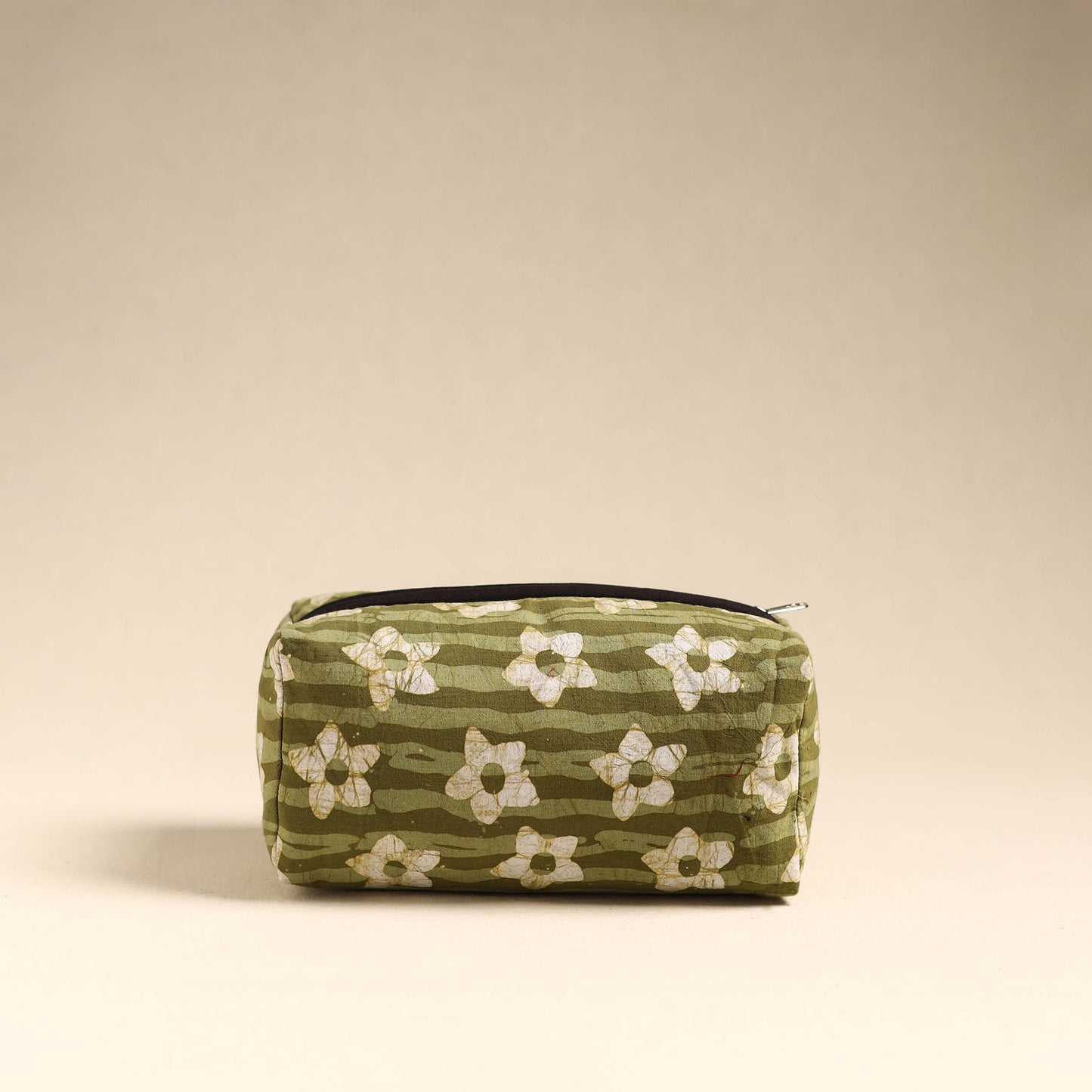 Green Handmade Cotton Toiletry Pouch