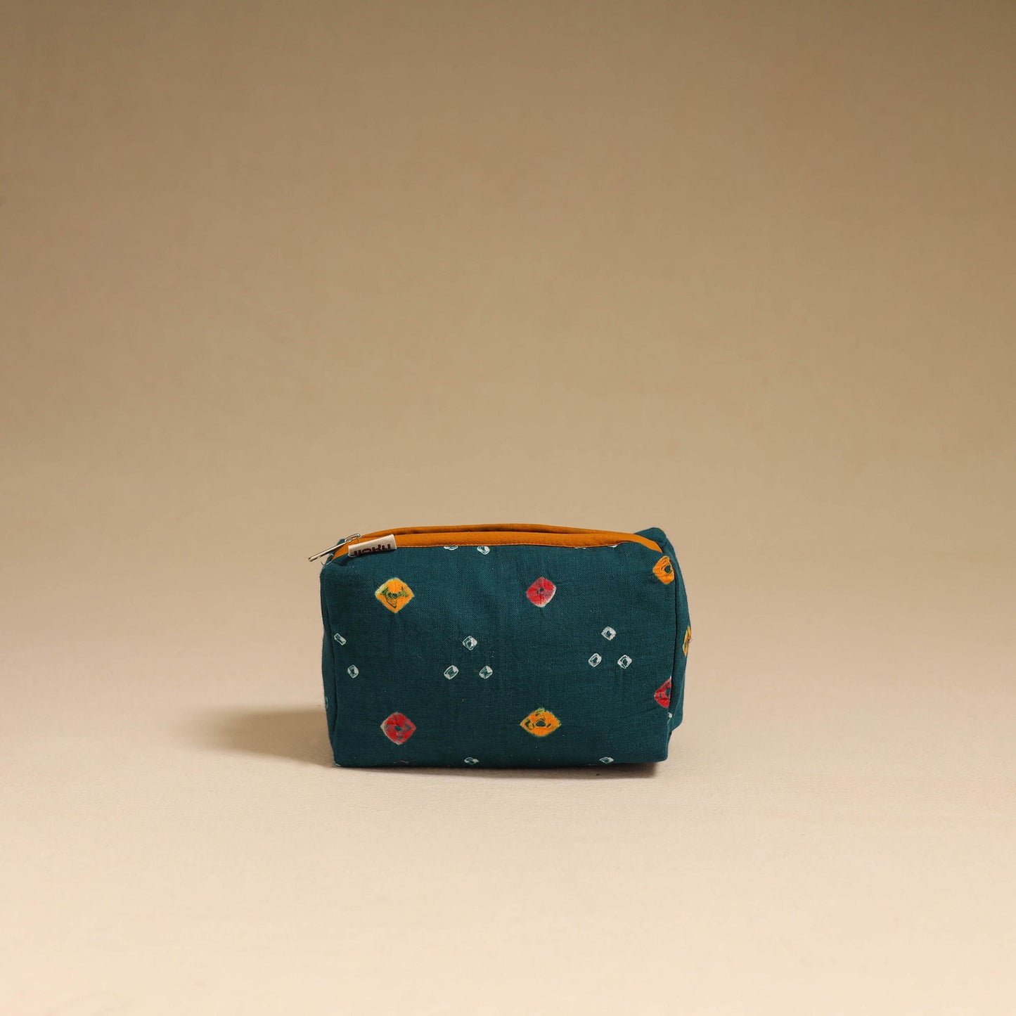 Green - handmade cotton toiletry pouch 11 - handcrafted