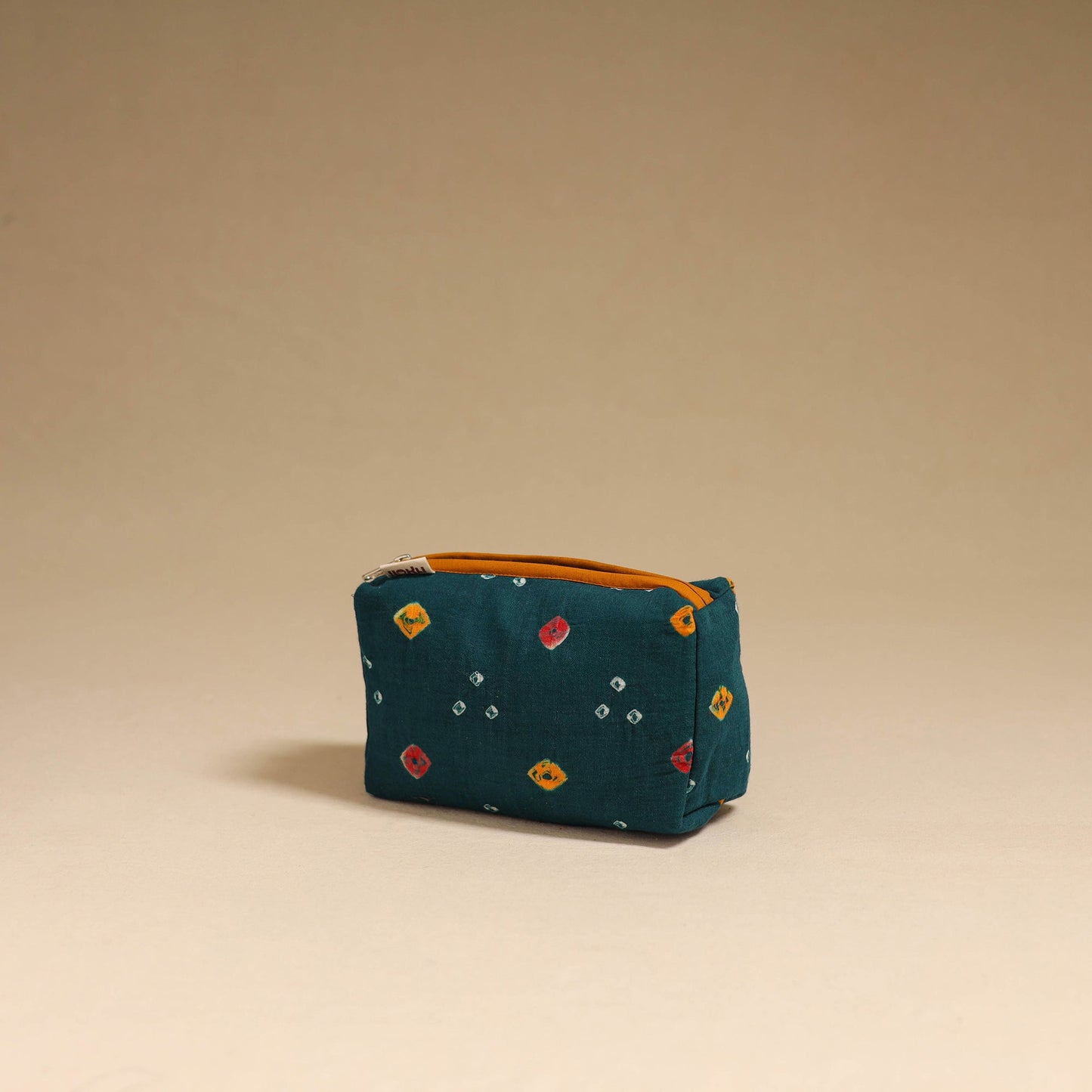 Green - handmade cotton toiletry pouch 11 - handcrafted