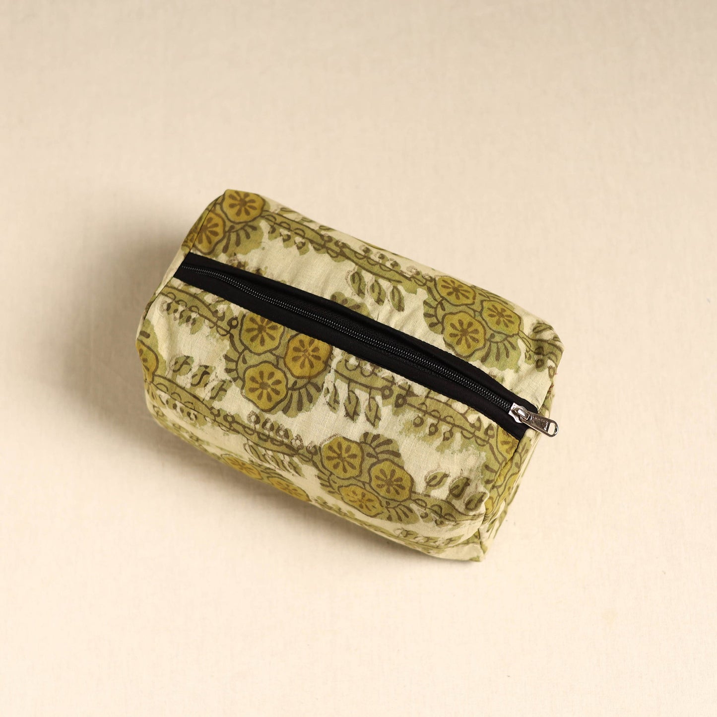 Green Handmade Cotton Toiletry Pouch