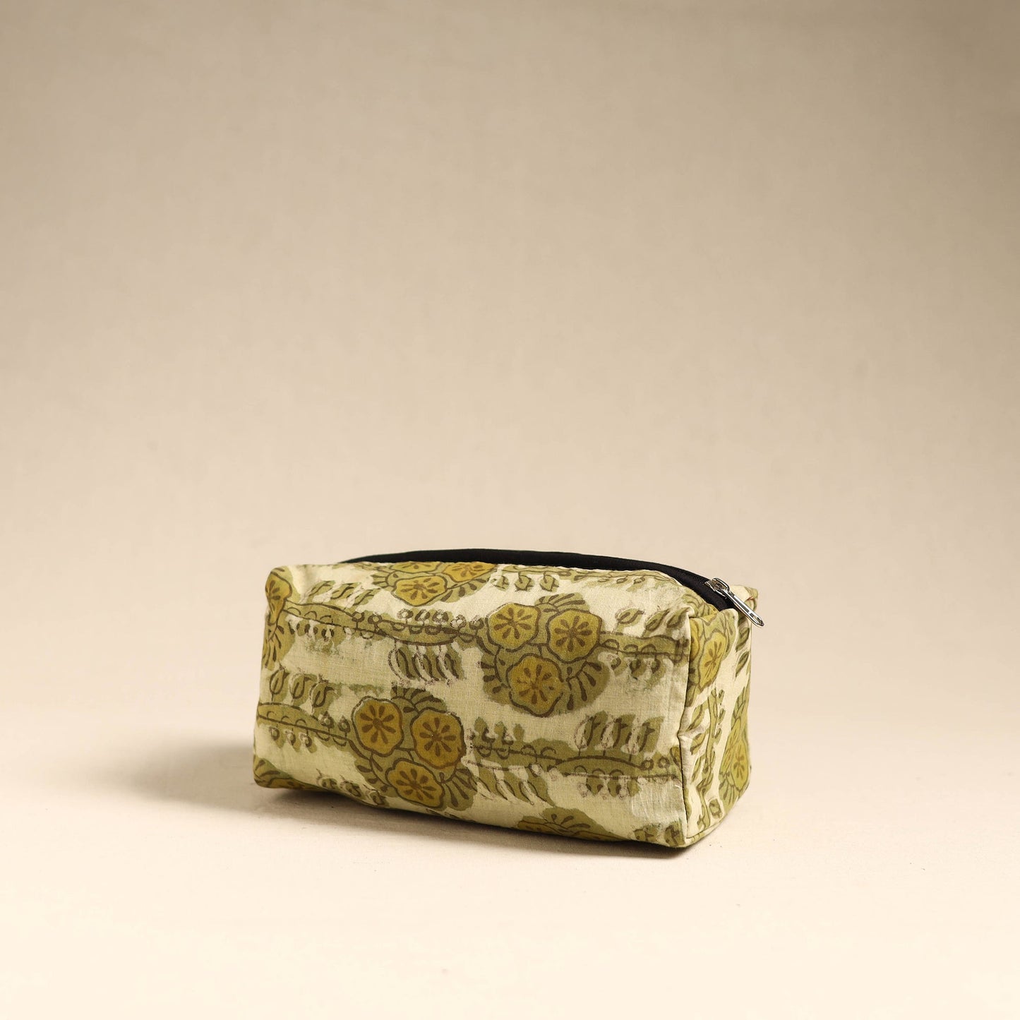 Green Handmade Cotton Toiletry Pouch
