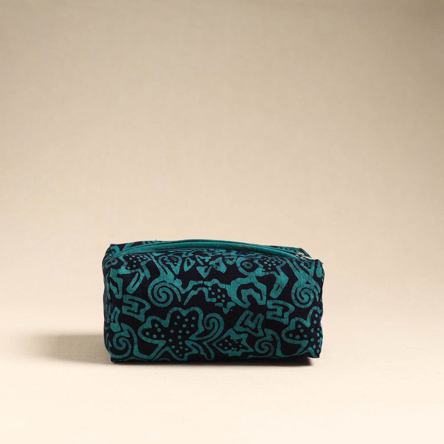 Green Handmade Cotton Toiletry Pouch