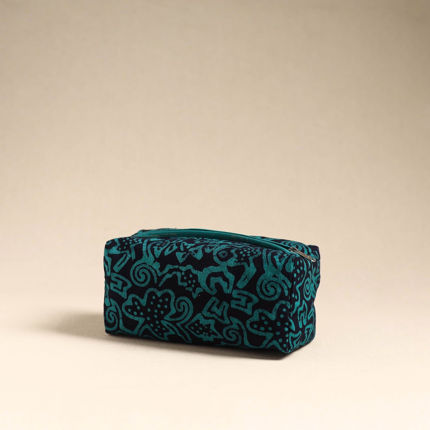 Green Handmade Cotton Toiletry Pouch