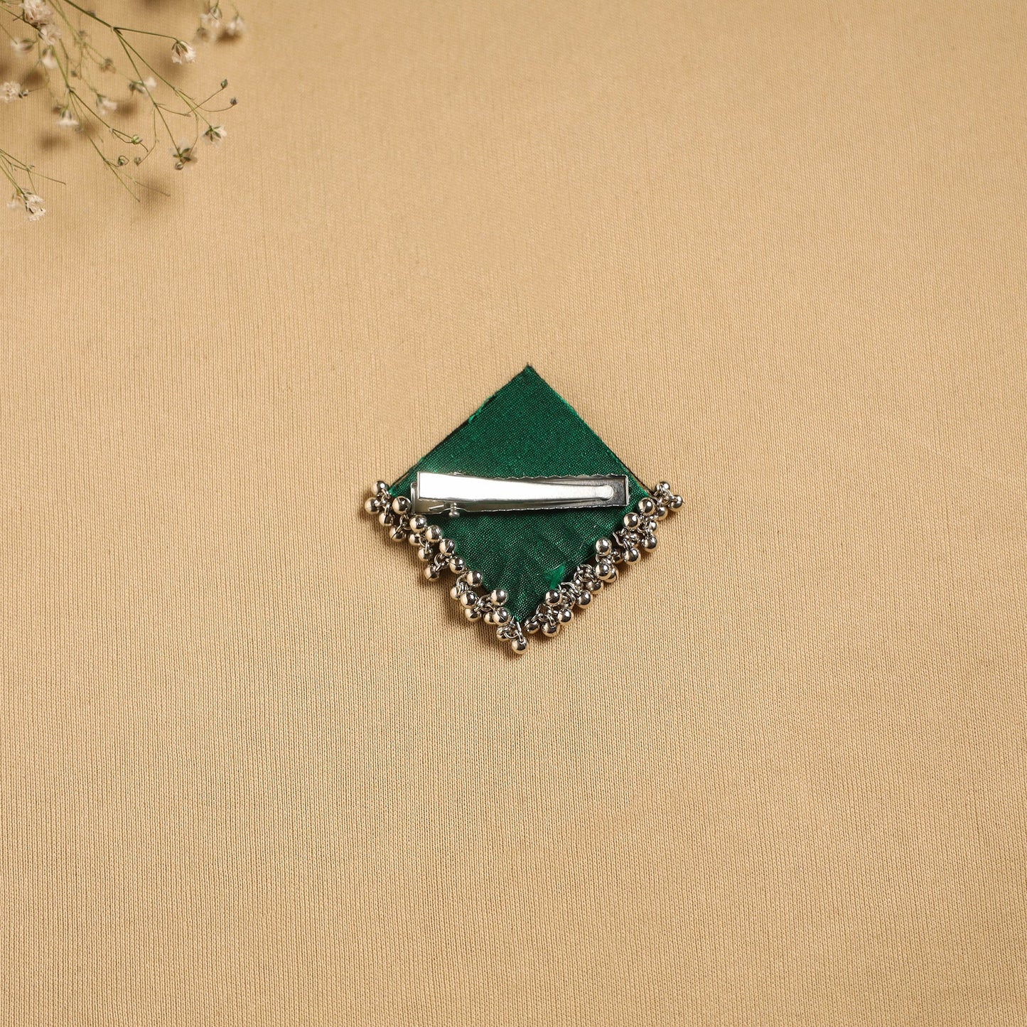 Handmade fabart ghungroo work hair clip 23 - handcrafted