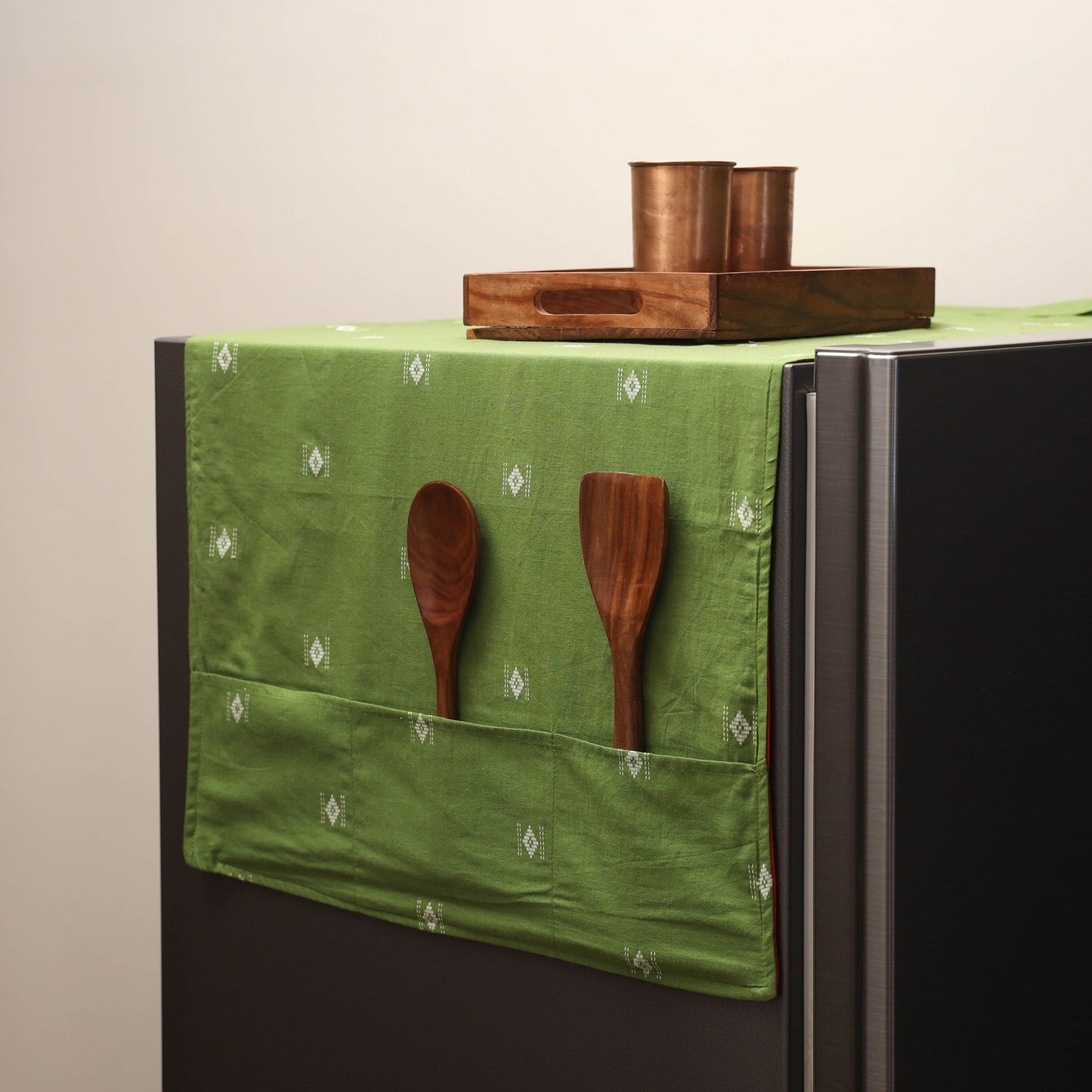 Handmade fridge top cover with multiple pockets 10