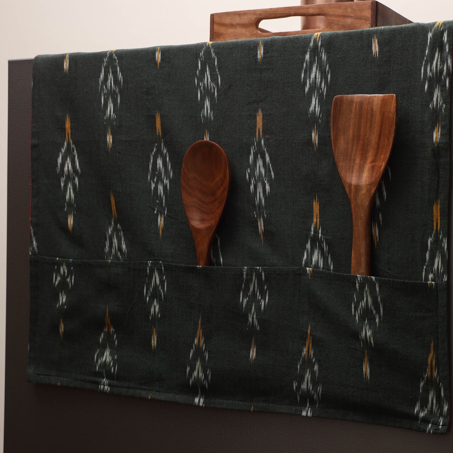 Handmade fridge top cover with multiple pockets 13