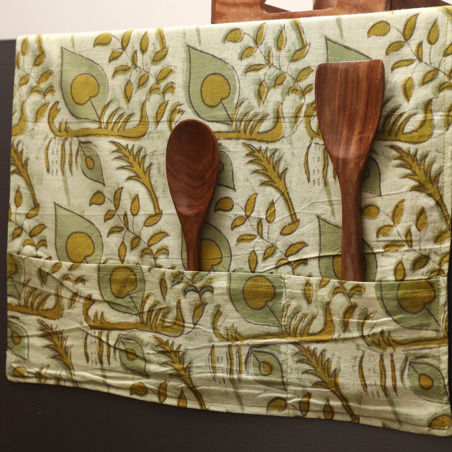 Handmade fridge top cover with multiple pockets 136