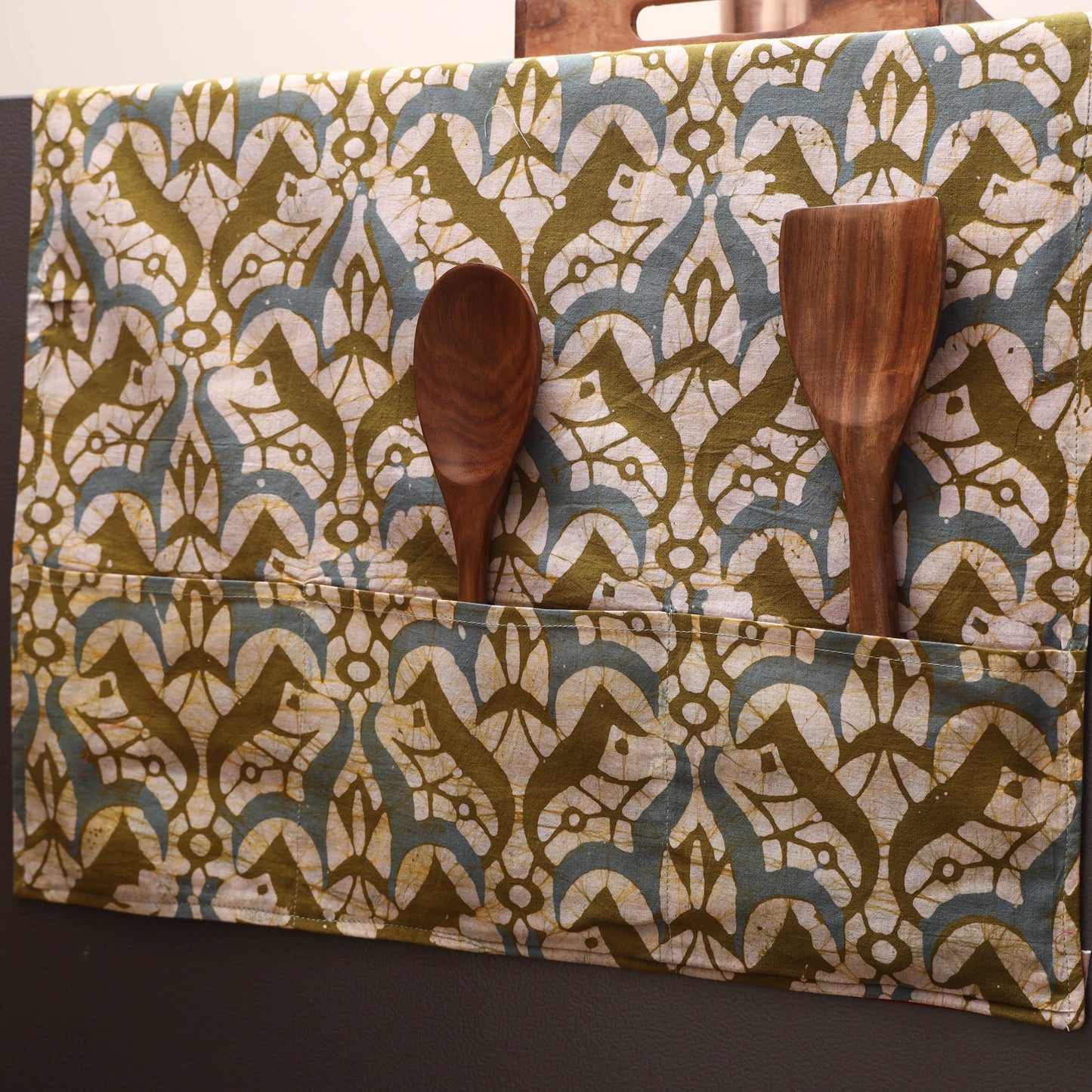 Handmade fridge top cover with multiple pockets 30