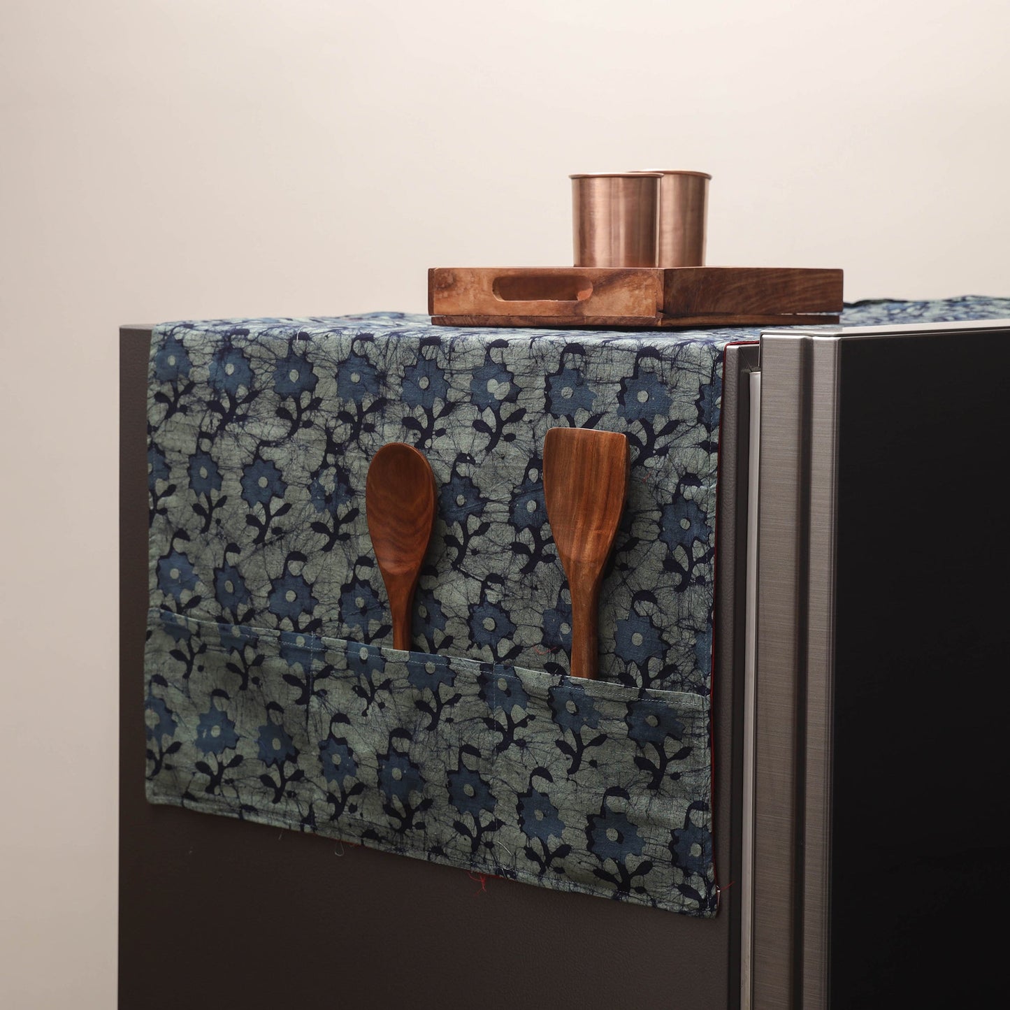 Handmade fridge top cover with multiple pockets 43