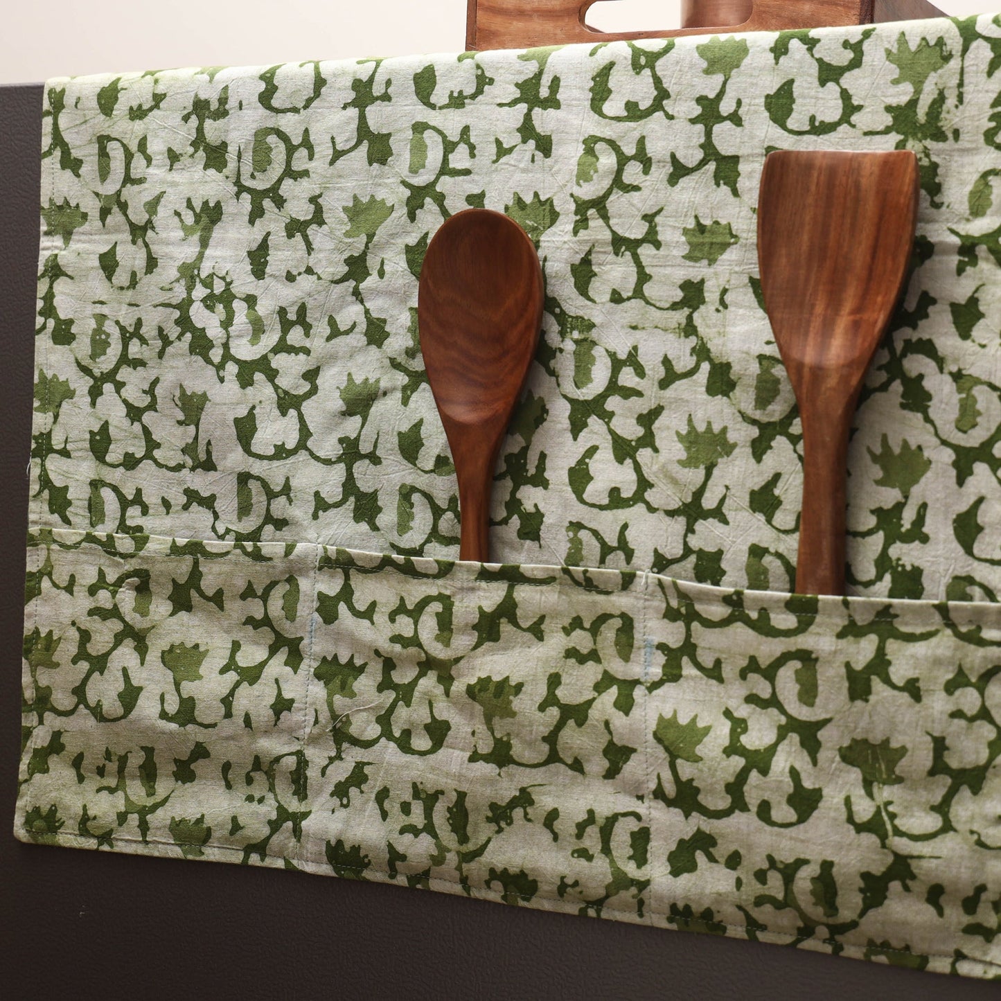 Handmade fridge top cover with multiple pockets 56