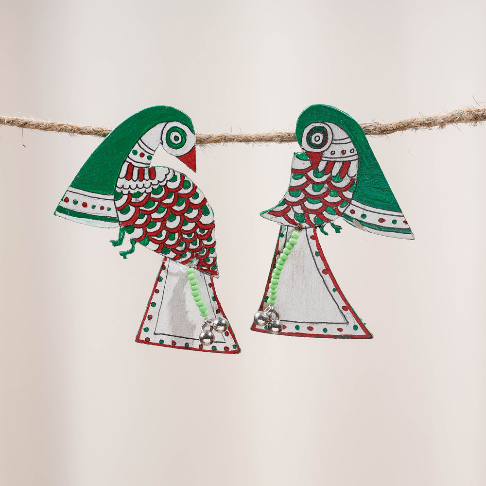 Madhubani Handpainted Wooden Earrings Online India