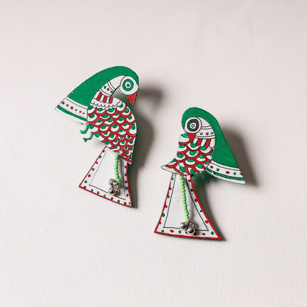 Madhubani Handpainted Wooden Earrings Online India