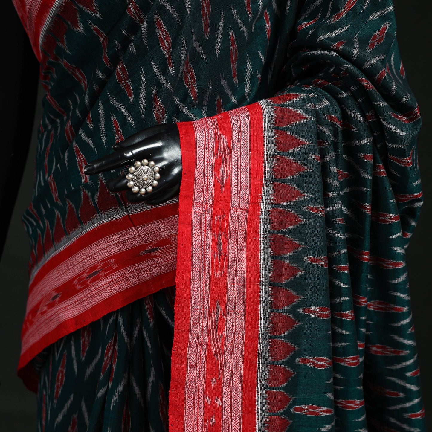 Ikat handloom cotton sambalpuri saree 22 - handcrafted