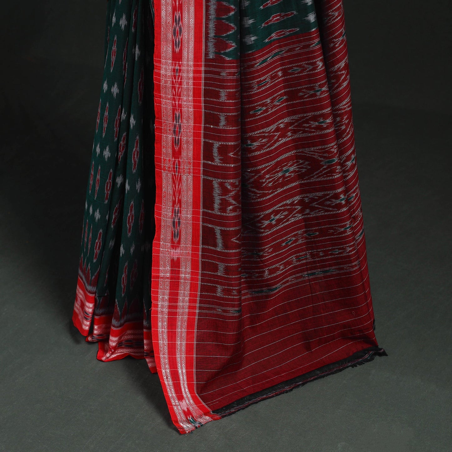 Ikat handloom cotton sambalpuri saree 27 - handcrafted