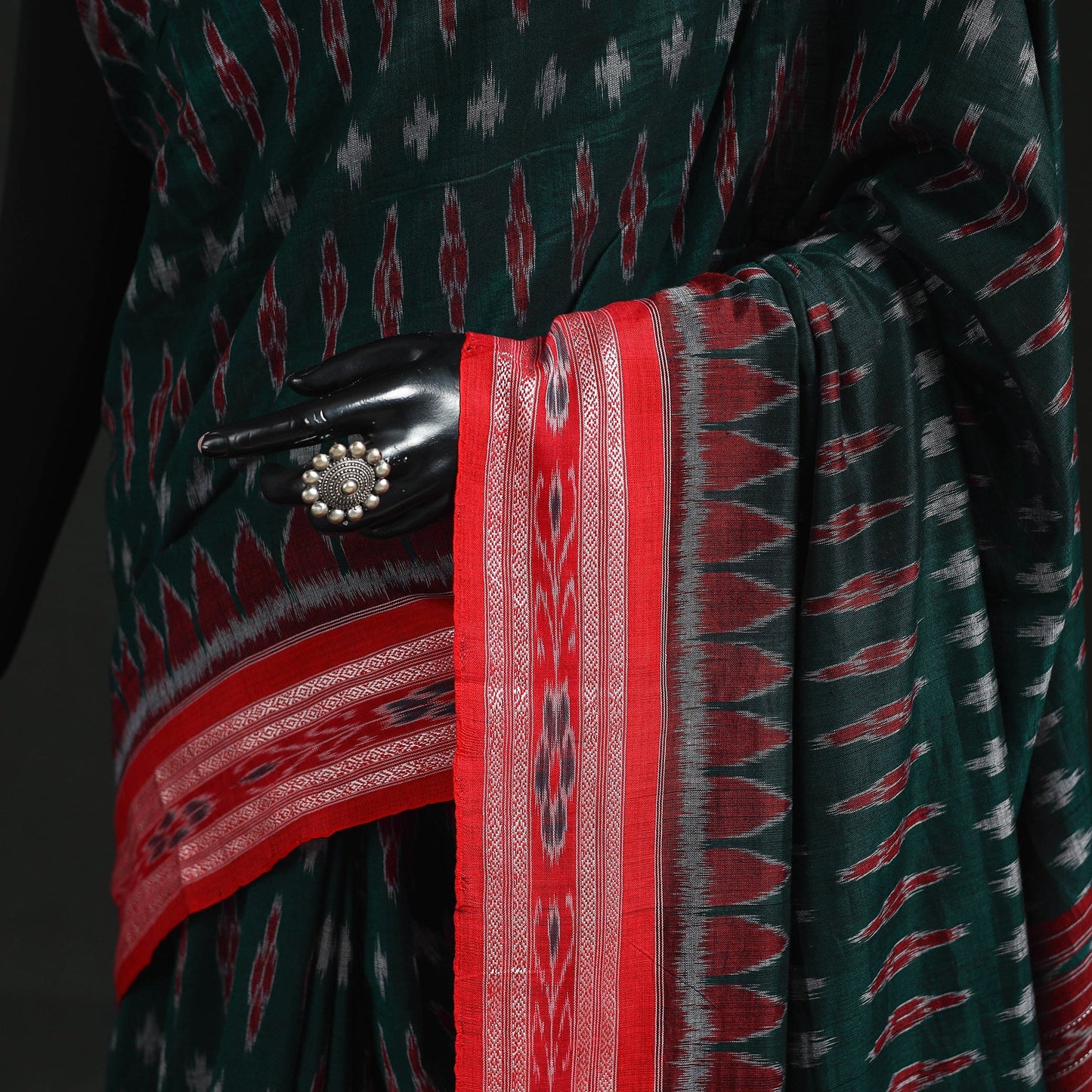 Ikat handloom cotton sambalpuri saree 27 - handcrafted