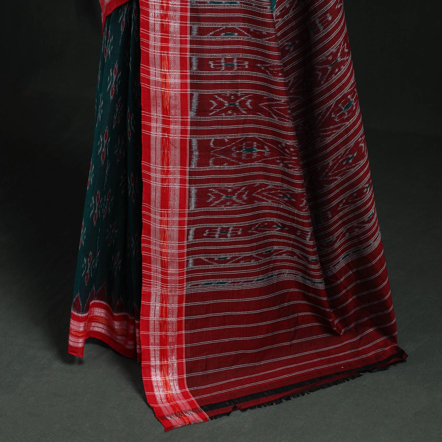 Ikat handloom cotton sambalpuri saree 31 - handcrafted