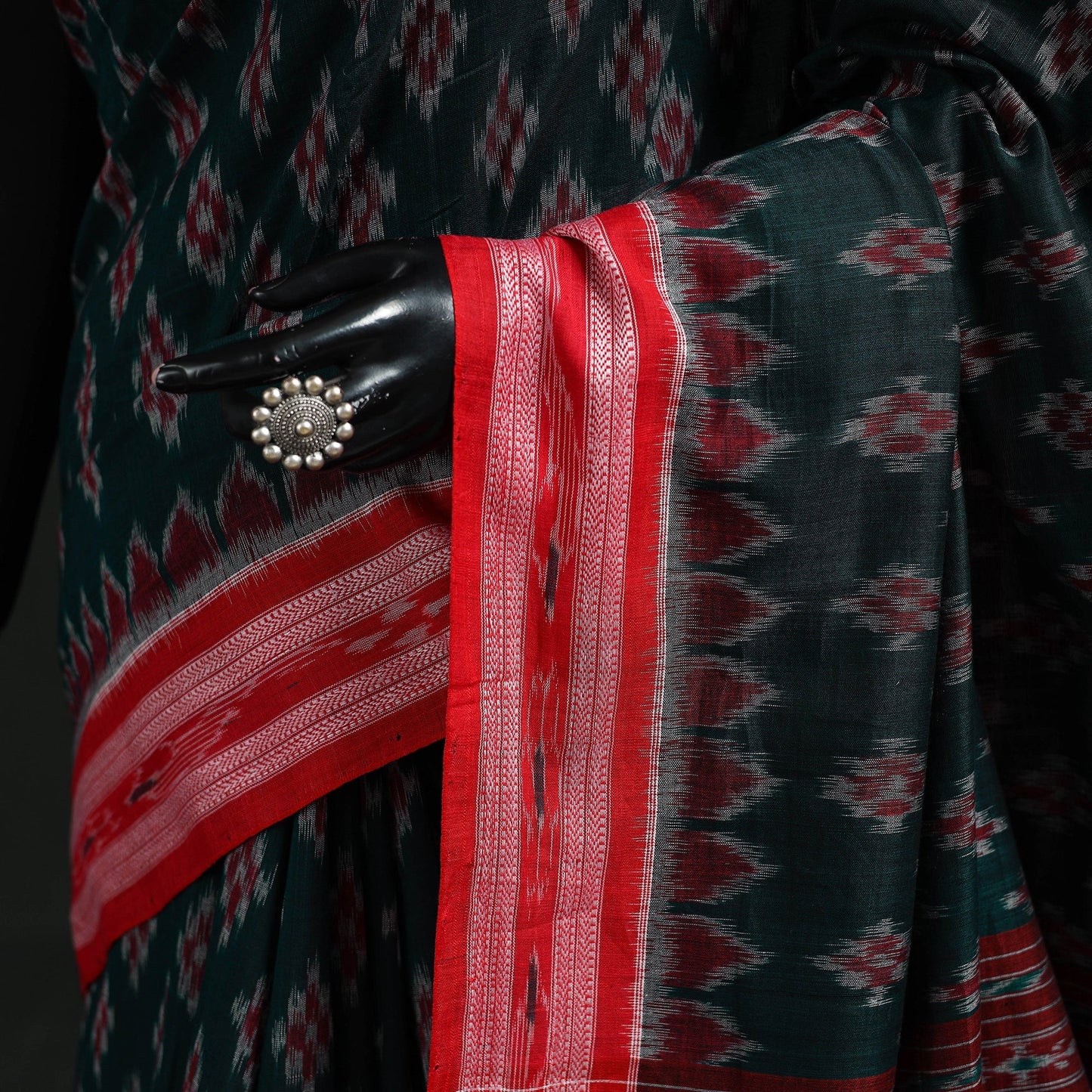 Ikat handloom cotton sambalpuri saree 35 - handcrafted