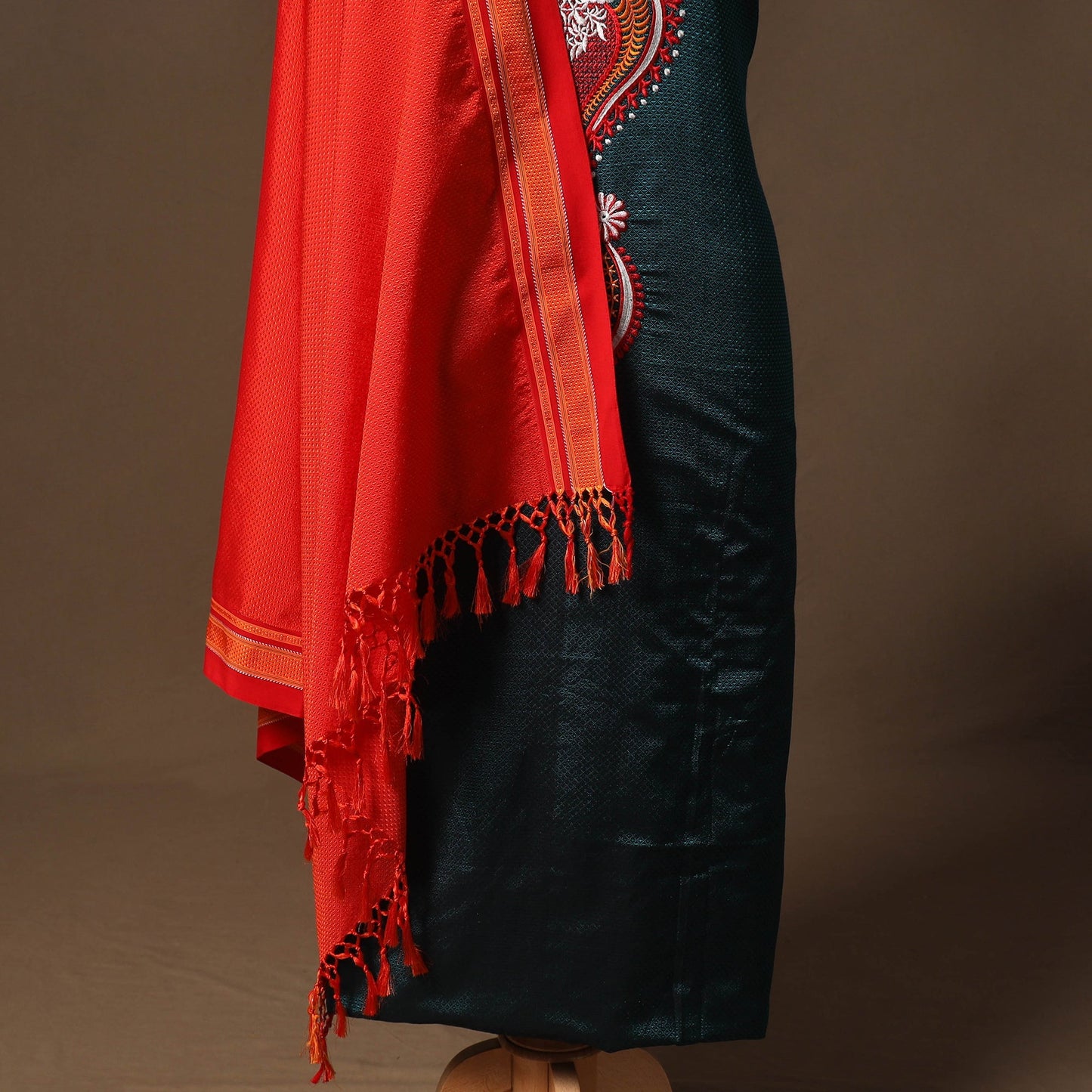 Ilkal kasuti embroidery khun silk 2pc unstitched dress