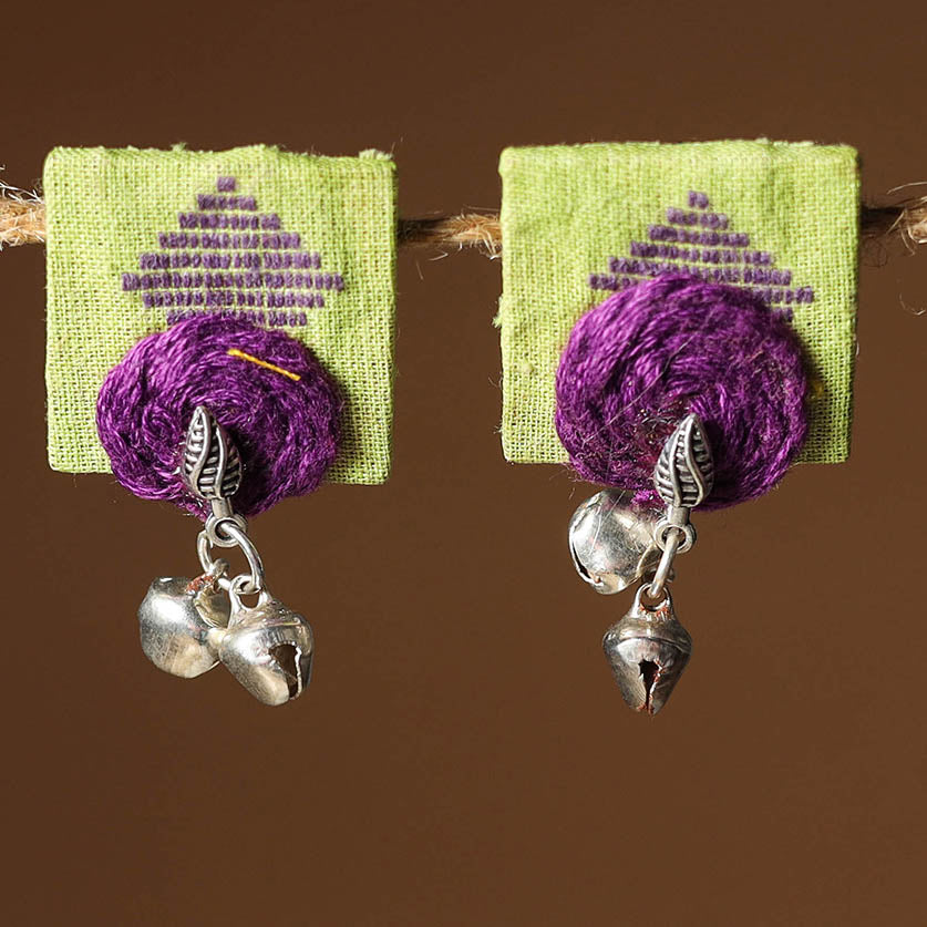 Green Nikhat Thread Work GS Fabart Earrings