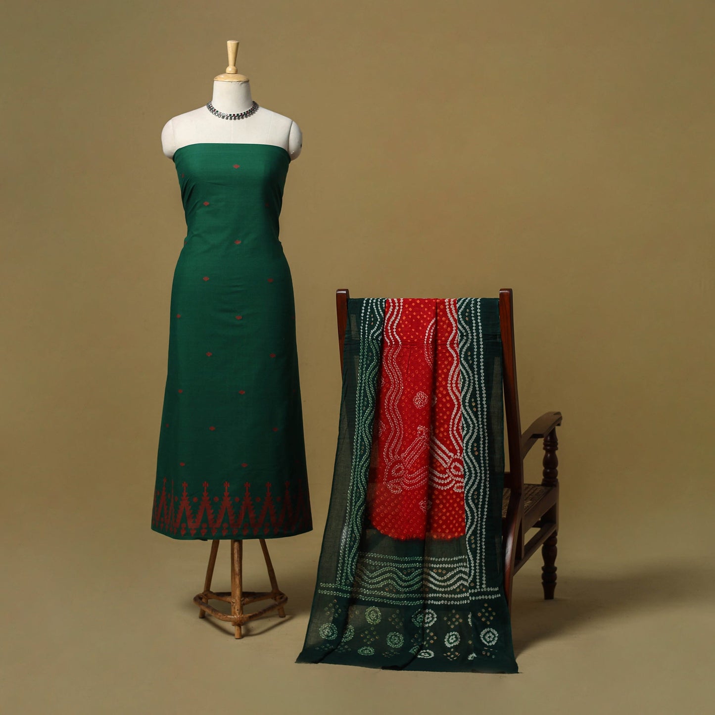 Jacquard cotton 2pc unstitched dress material 03
