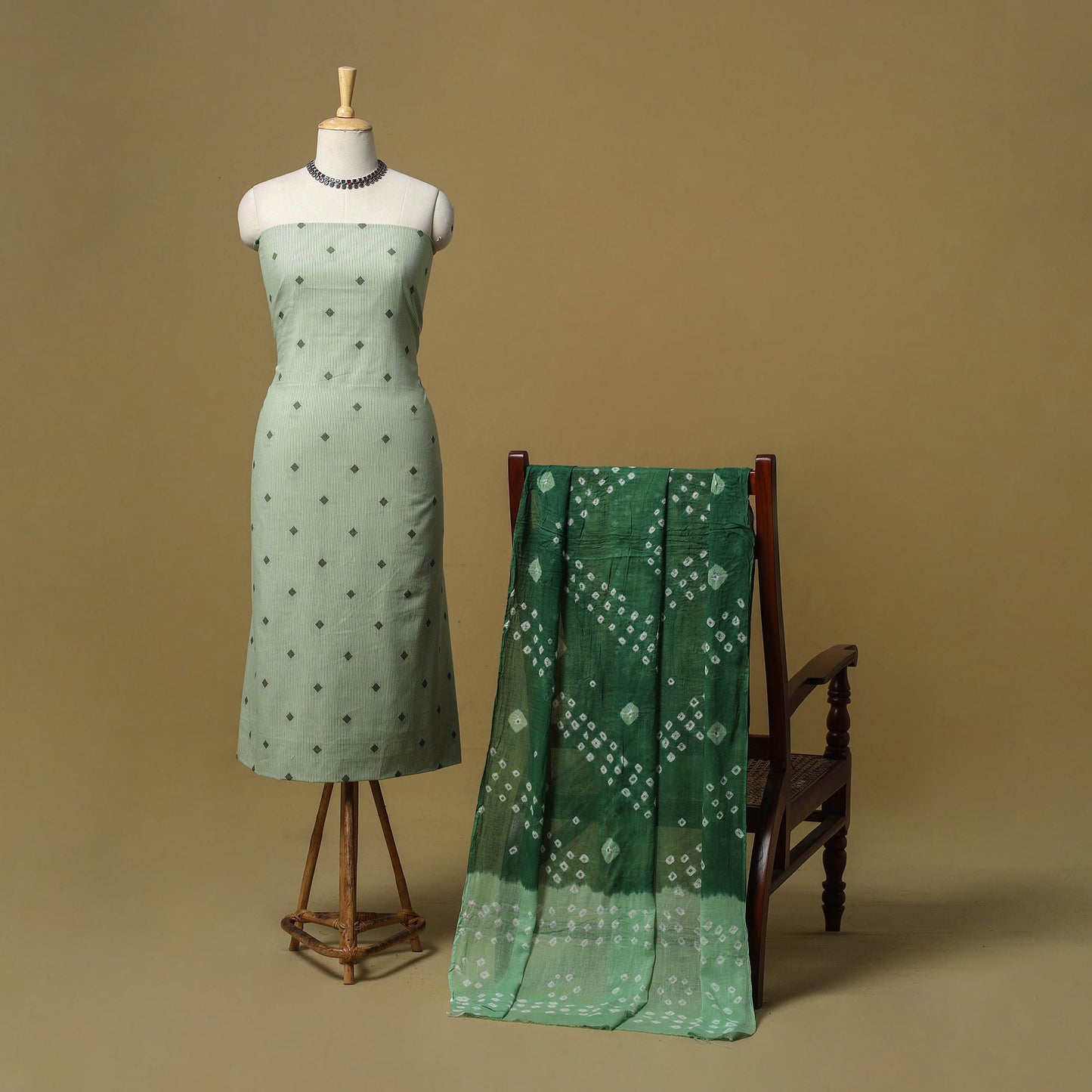 Jacquard cotton 2pc unstitched dress material 07