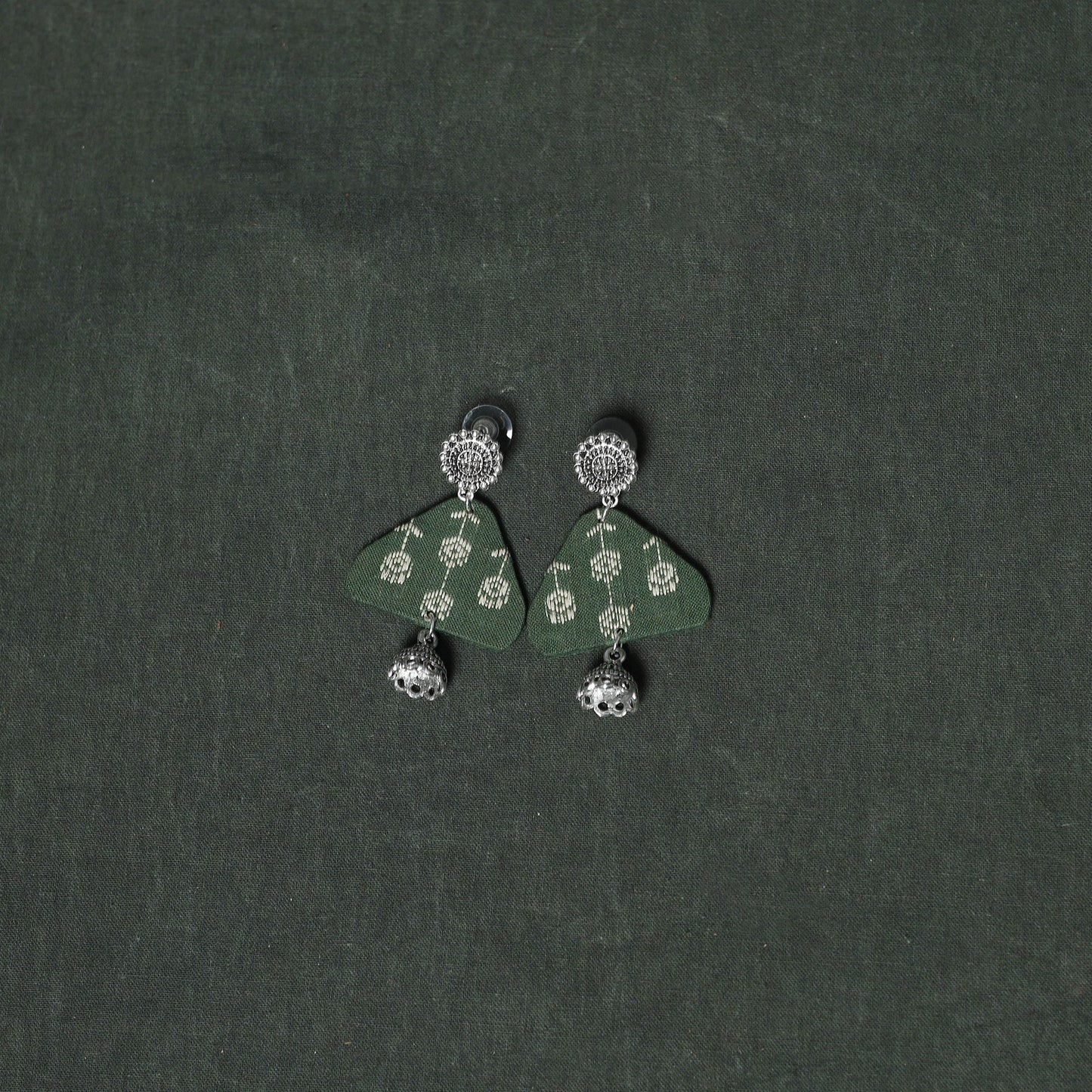 Jacquard cotton 2pc unstitched dress material with earrings