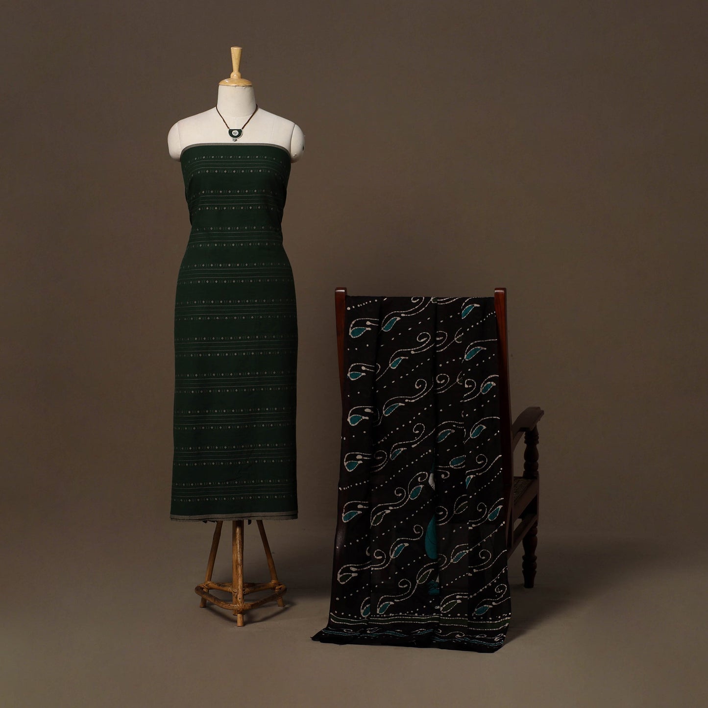 Jacquard cotton 2pc unstitched dress material