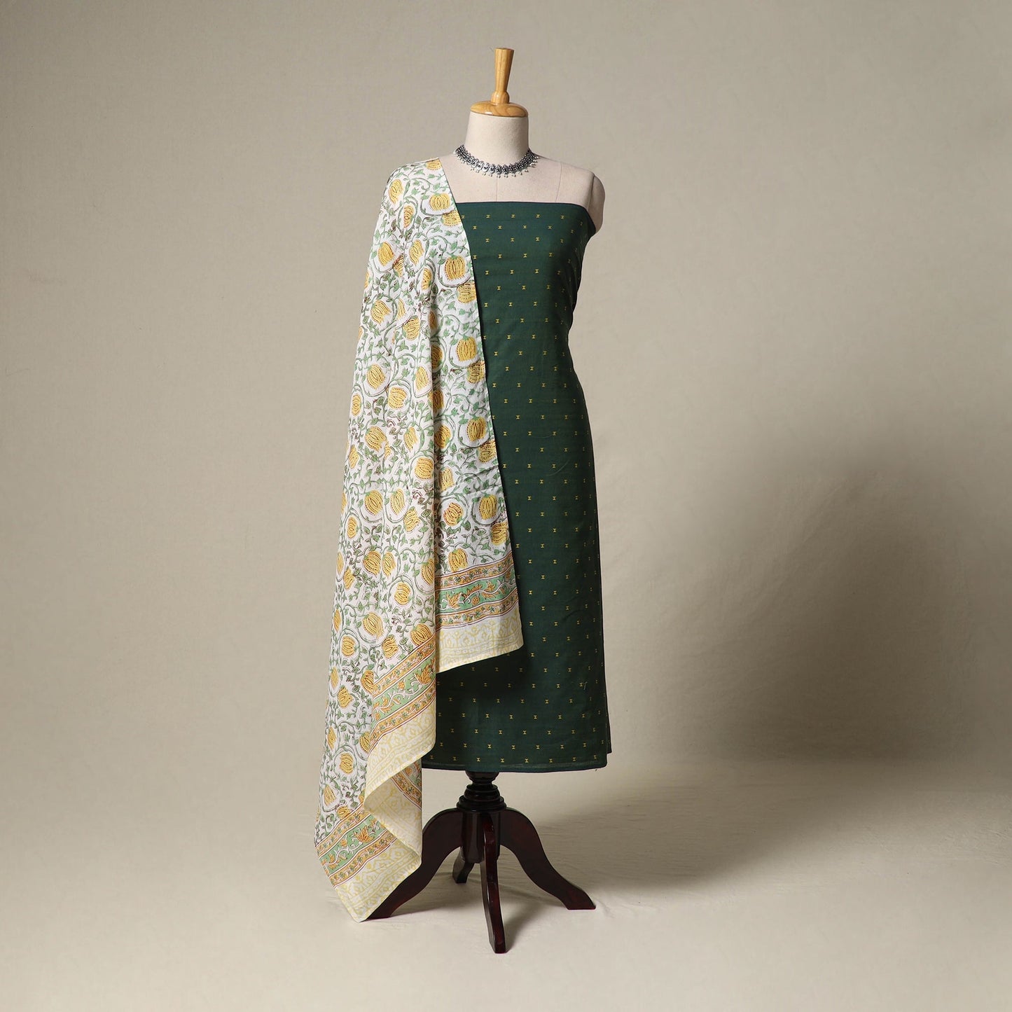 Jacquard cotton 2pc unstitched dress material