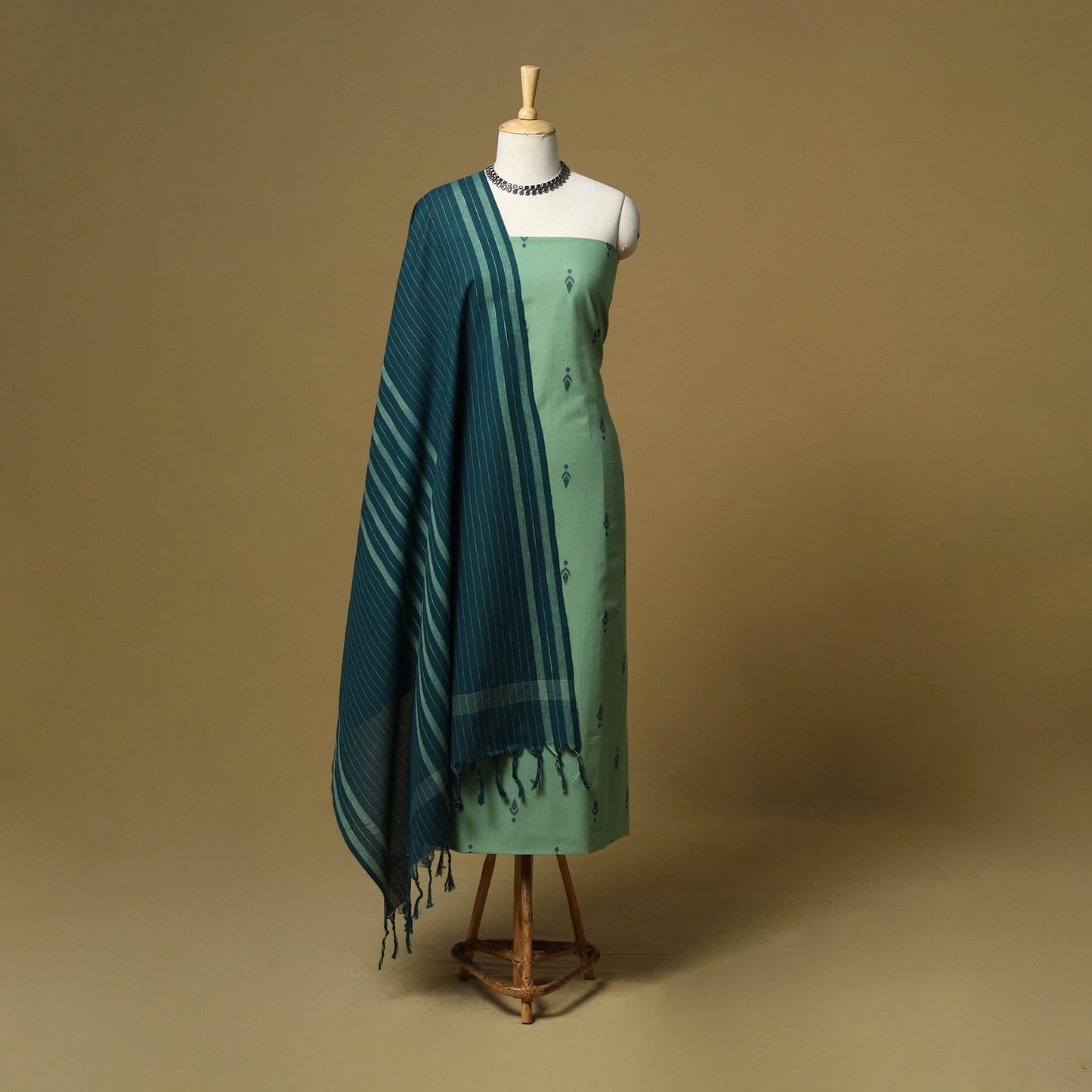 Jacquard cotton 3pc unstitched dress material 10