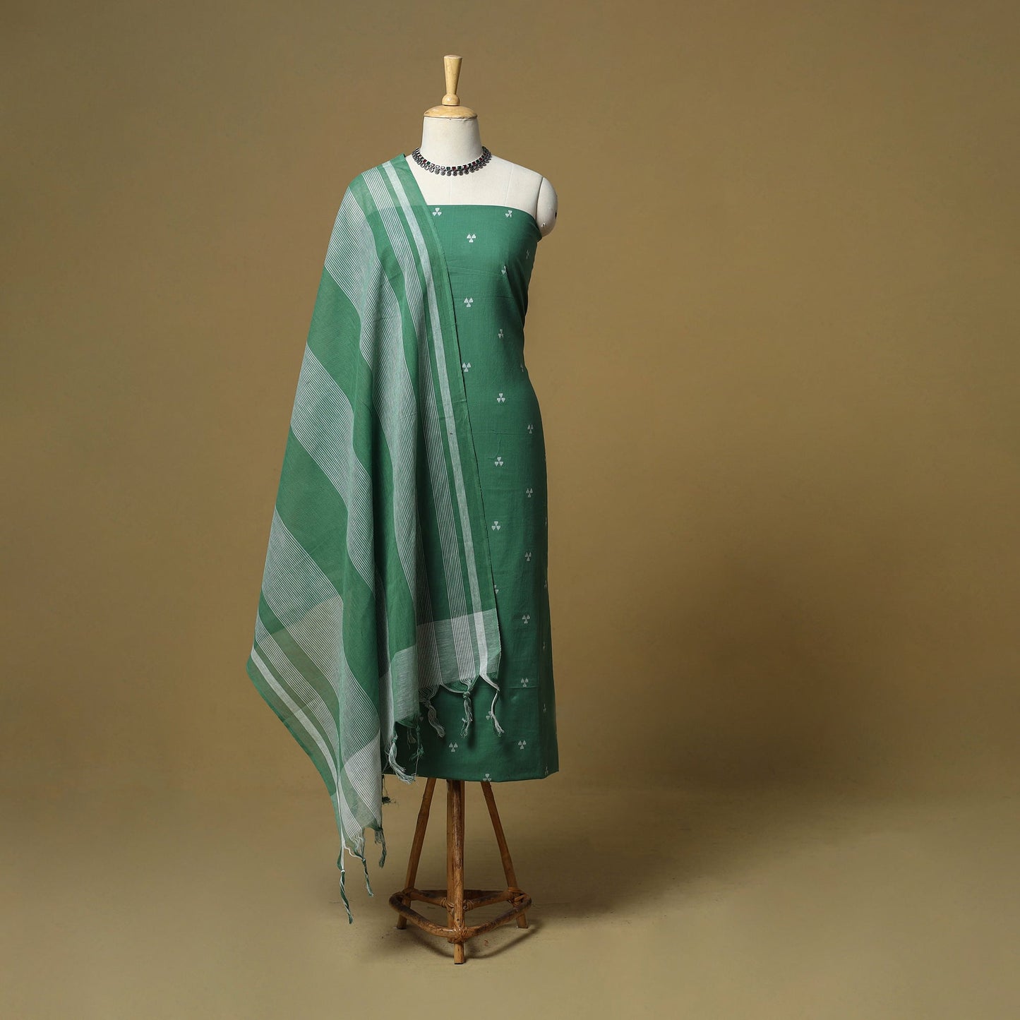 Jacquard cotton 3pc unstitched dress material 42