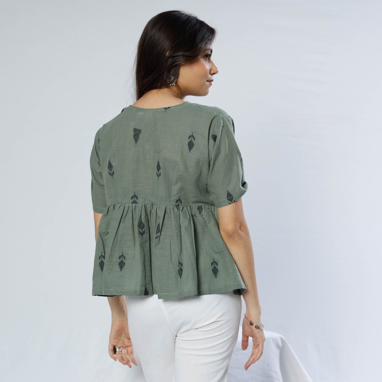 Jacquard Cotton Crop Top