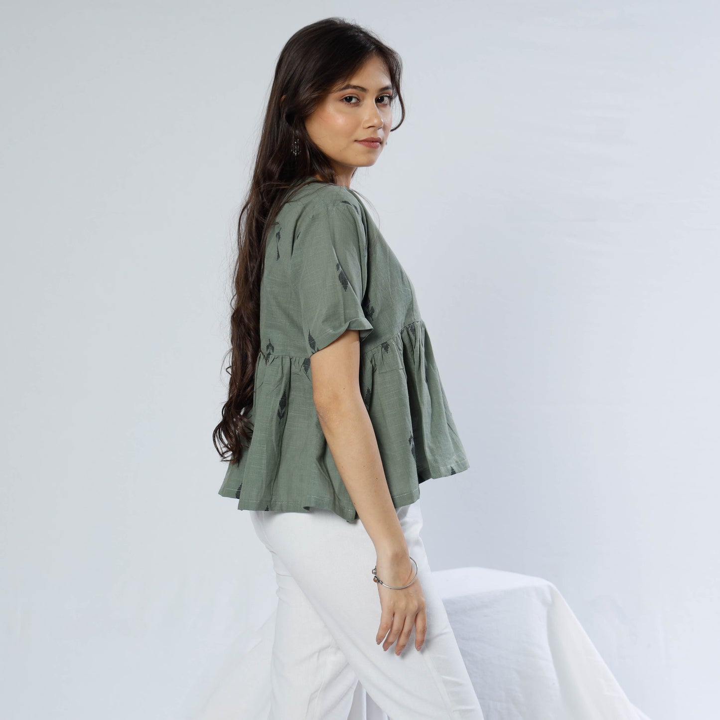 Jacquard Cotton Crop Top