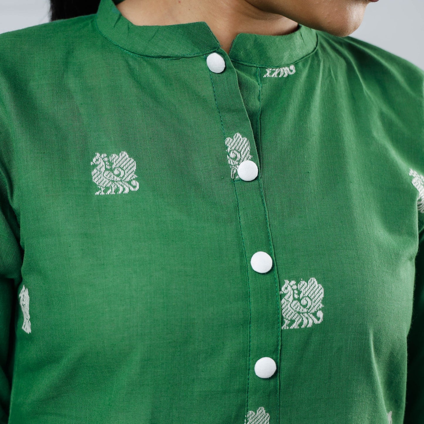 Buy Jacquard Cotton Long Kurta for Women