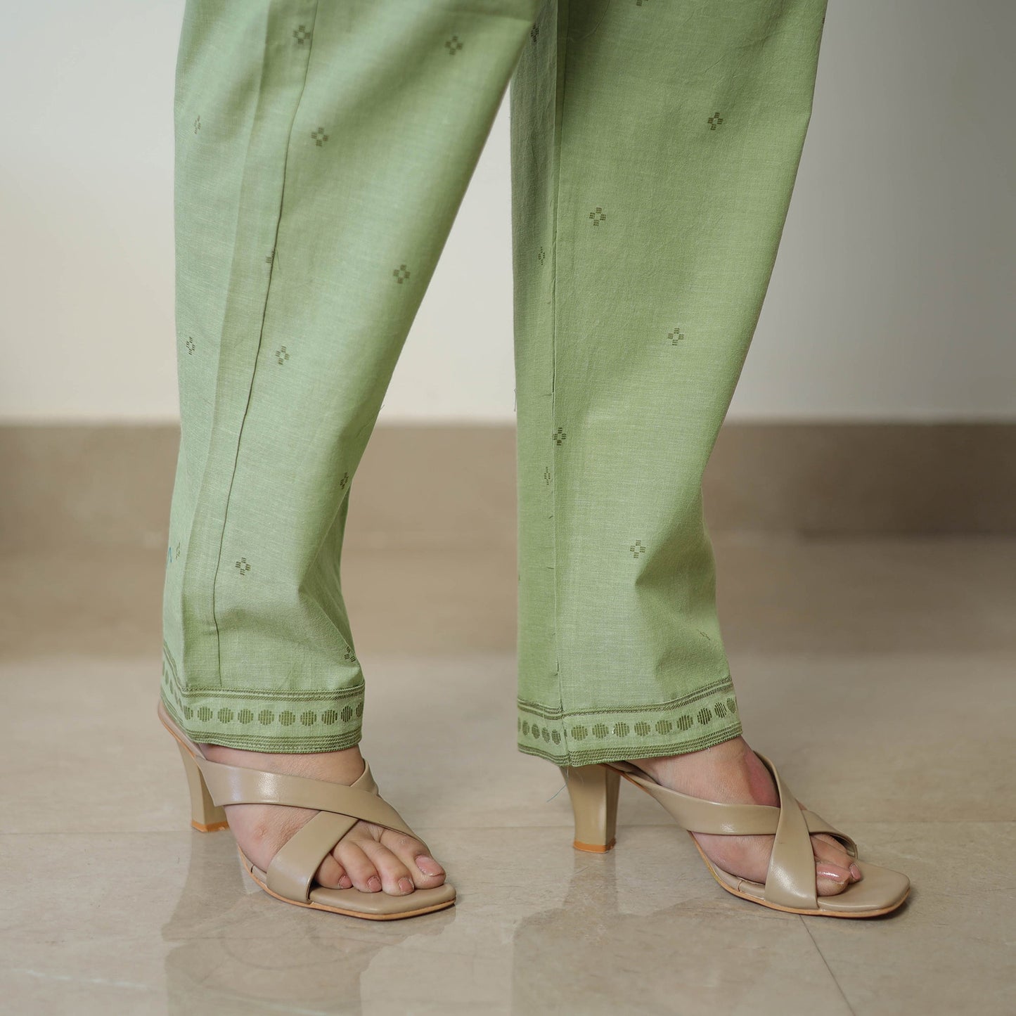 Green Jacquard Cotton Co-Ord Set Online at iTokri.com