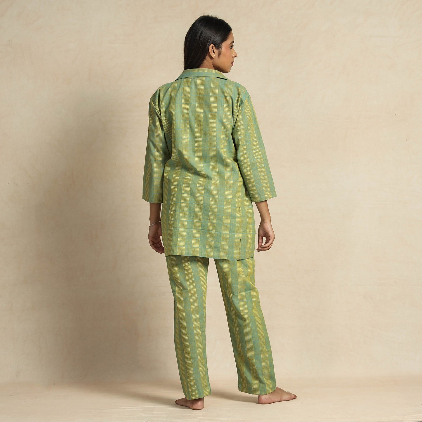 Jacquard Cotton Top & Pyjama Night Suit Set