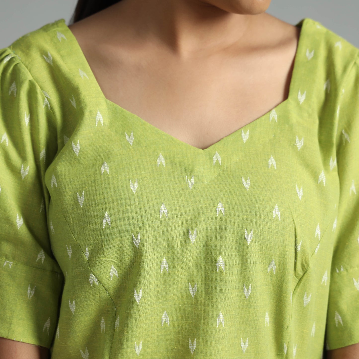 Jacquard Half Sleeve Cotton Crop Top Online at iTokri.com