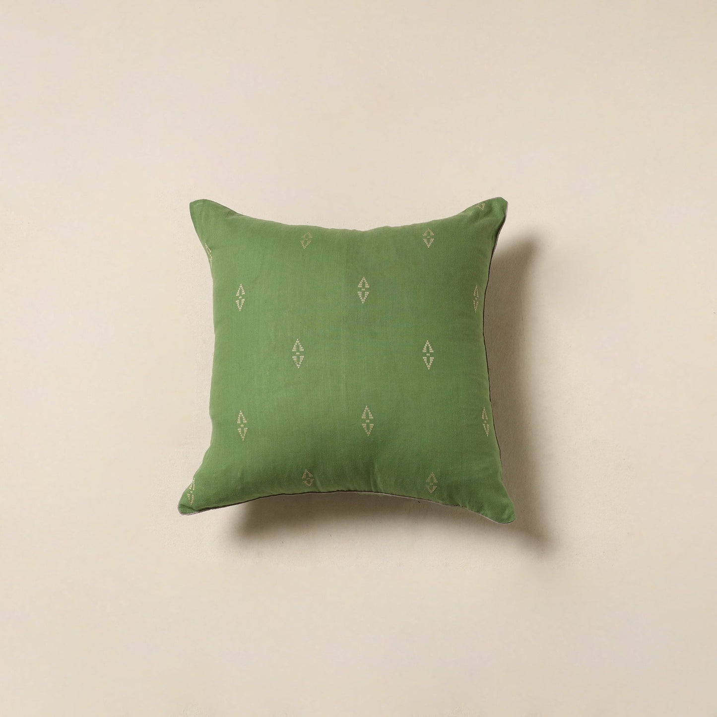 Green - jacquard weave cotton cushion cover 83 - handcrafted