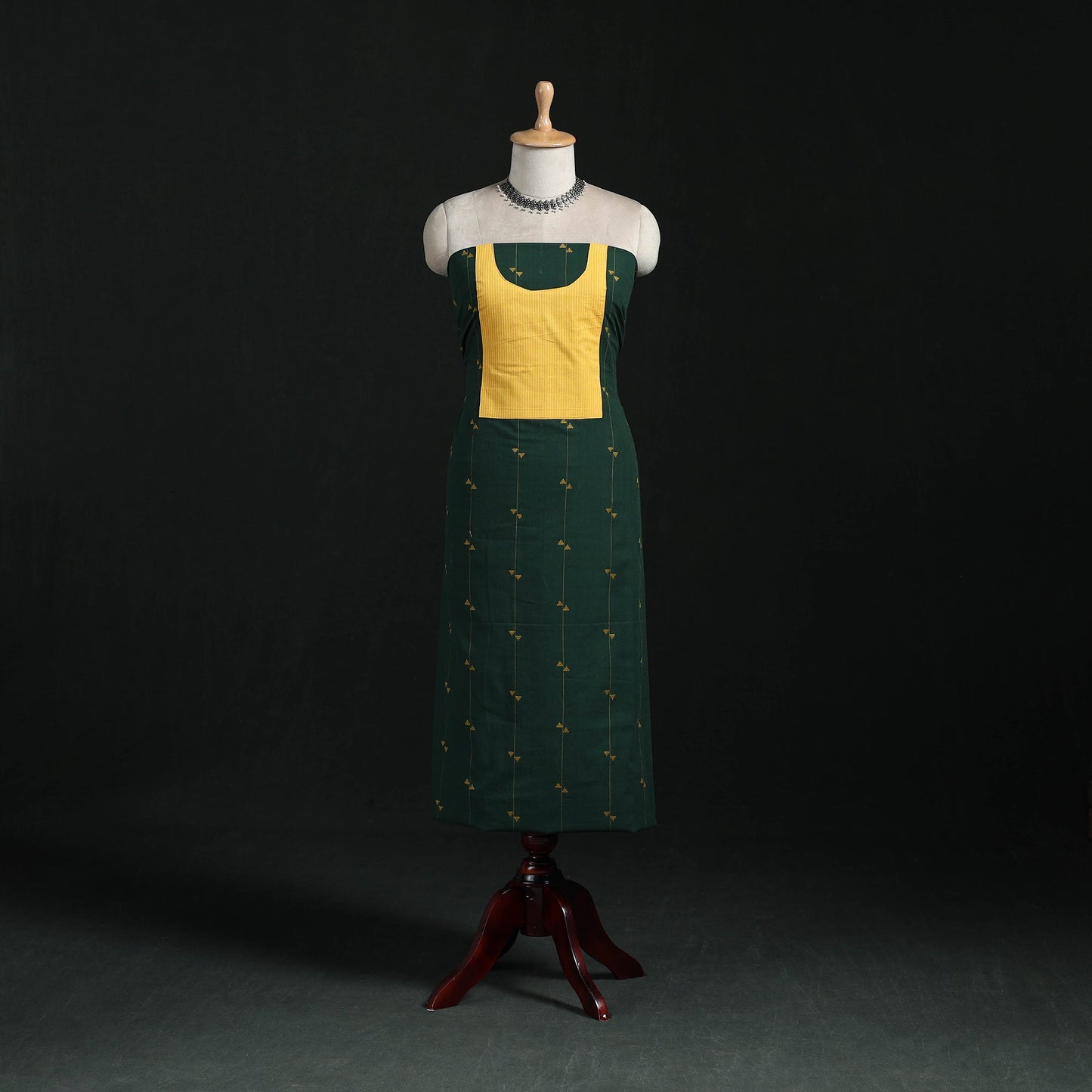 Jacquard weave cotton patchwork unstitched kurta material