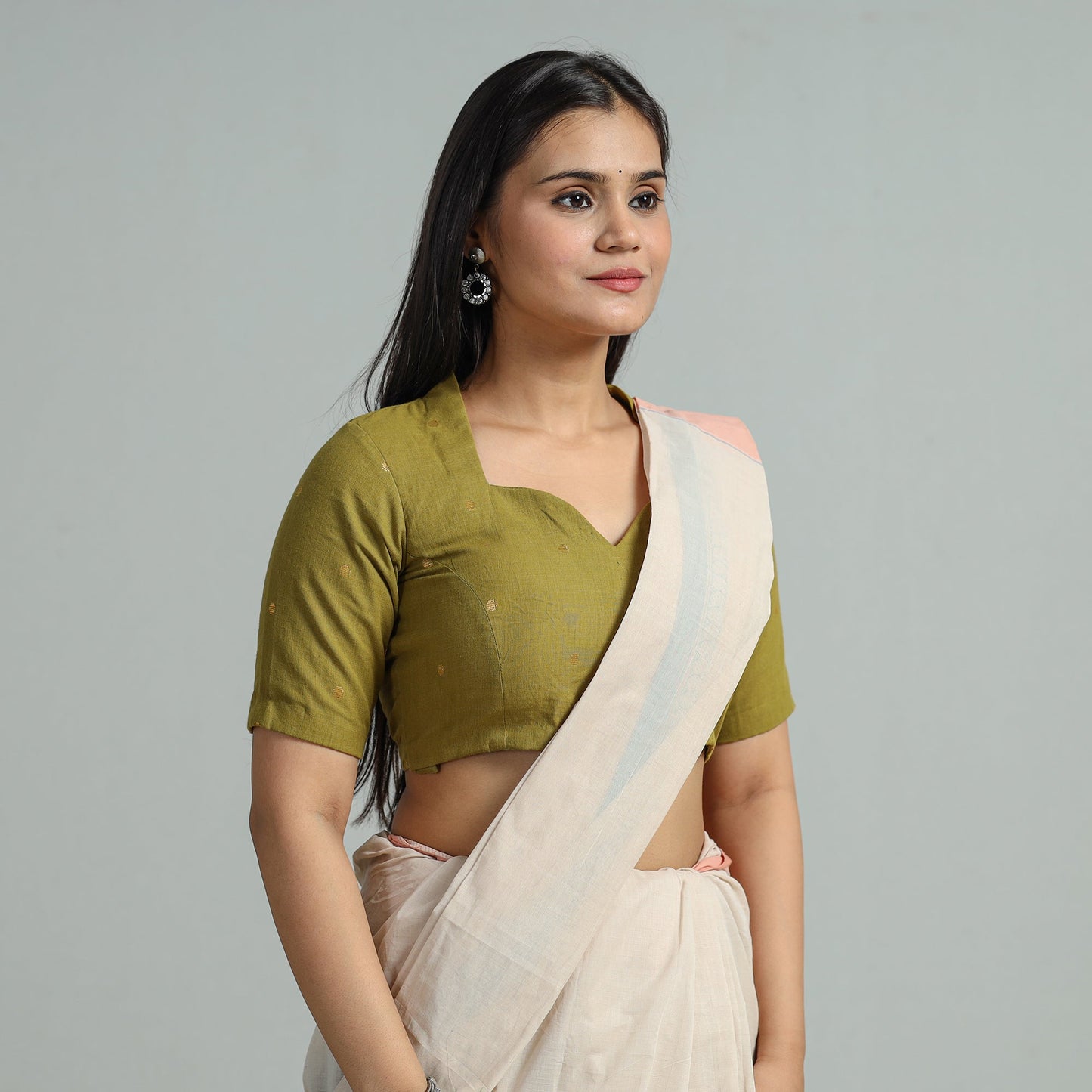 Buy Jacquard Weave Cotton Stitched Blouse