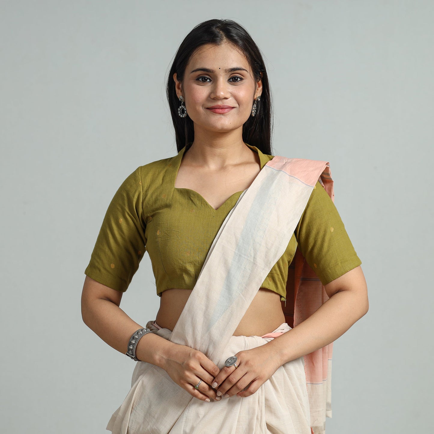 Buy Jacquard Weave Cotton Stitched Blouse