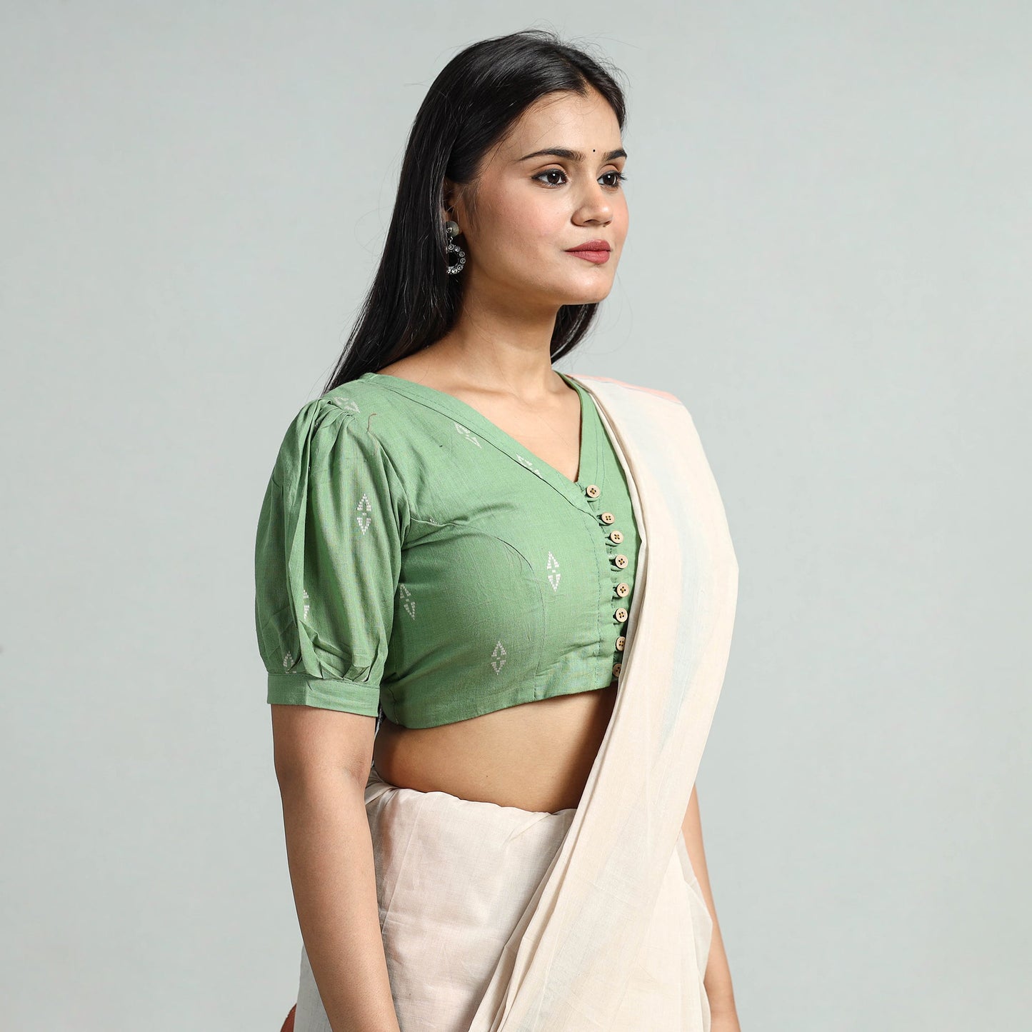 Buy Jacquard Weave Cotton Stitched Blouse