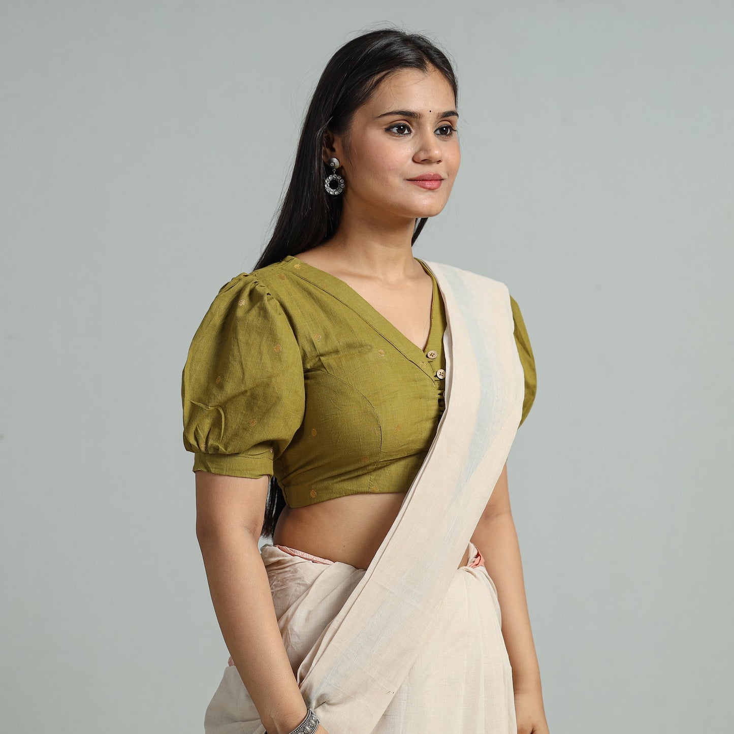 Buy Jacquard Weave Cotton Stitched Blouse