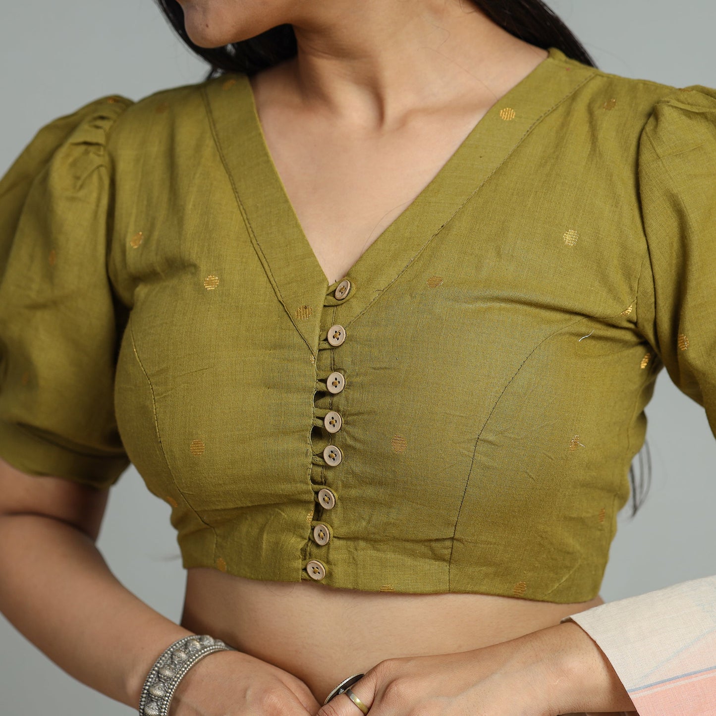 Buy Jacquard Weave Cotton Stitched Blouse